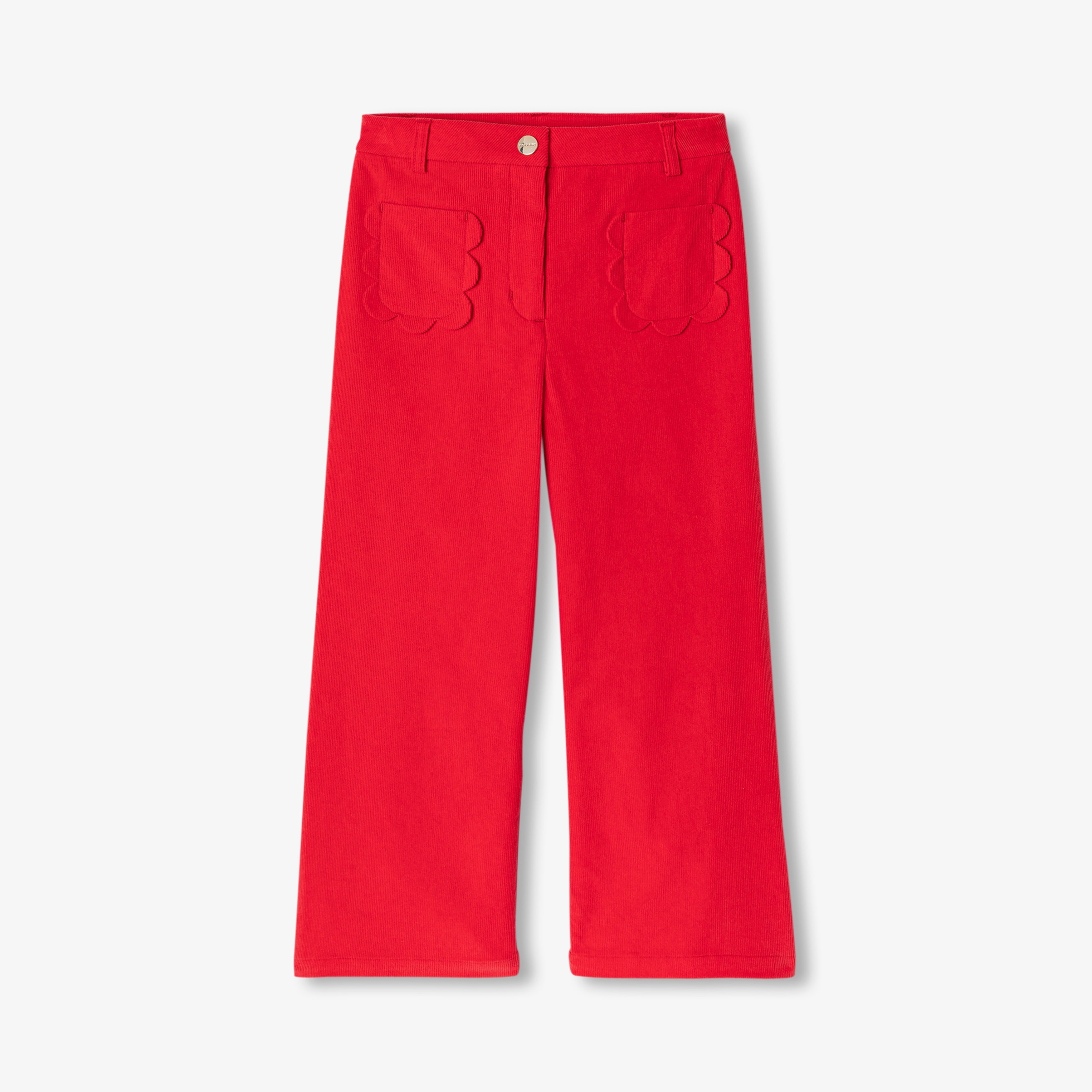 JC-TG052 Jacadi Girls Pants in velvet corduroy girls (Poppy Red)