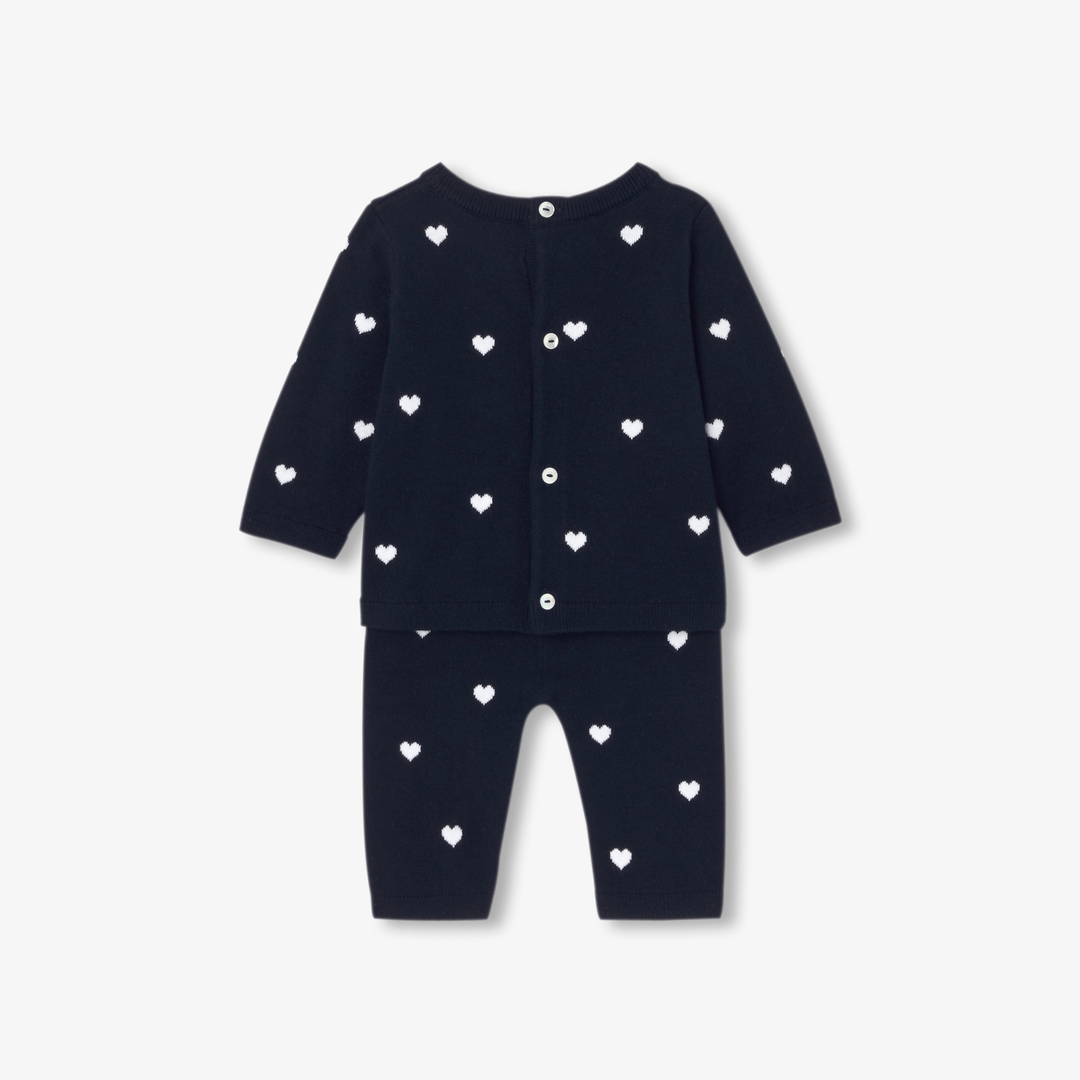 JC-NG035 Baby girl heart motif set - navy blue/multicolor