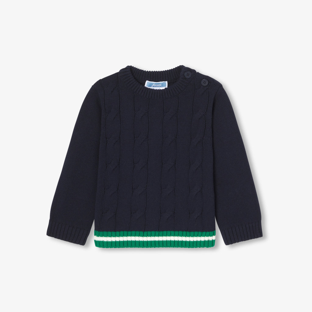 JC-NB034 Jacadi Cable-Knit Sweater for Baby Boy (Navy)