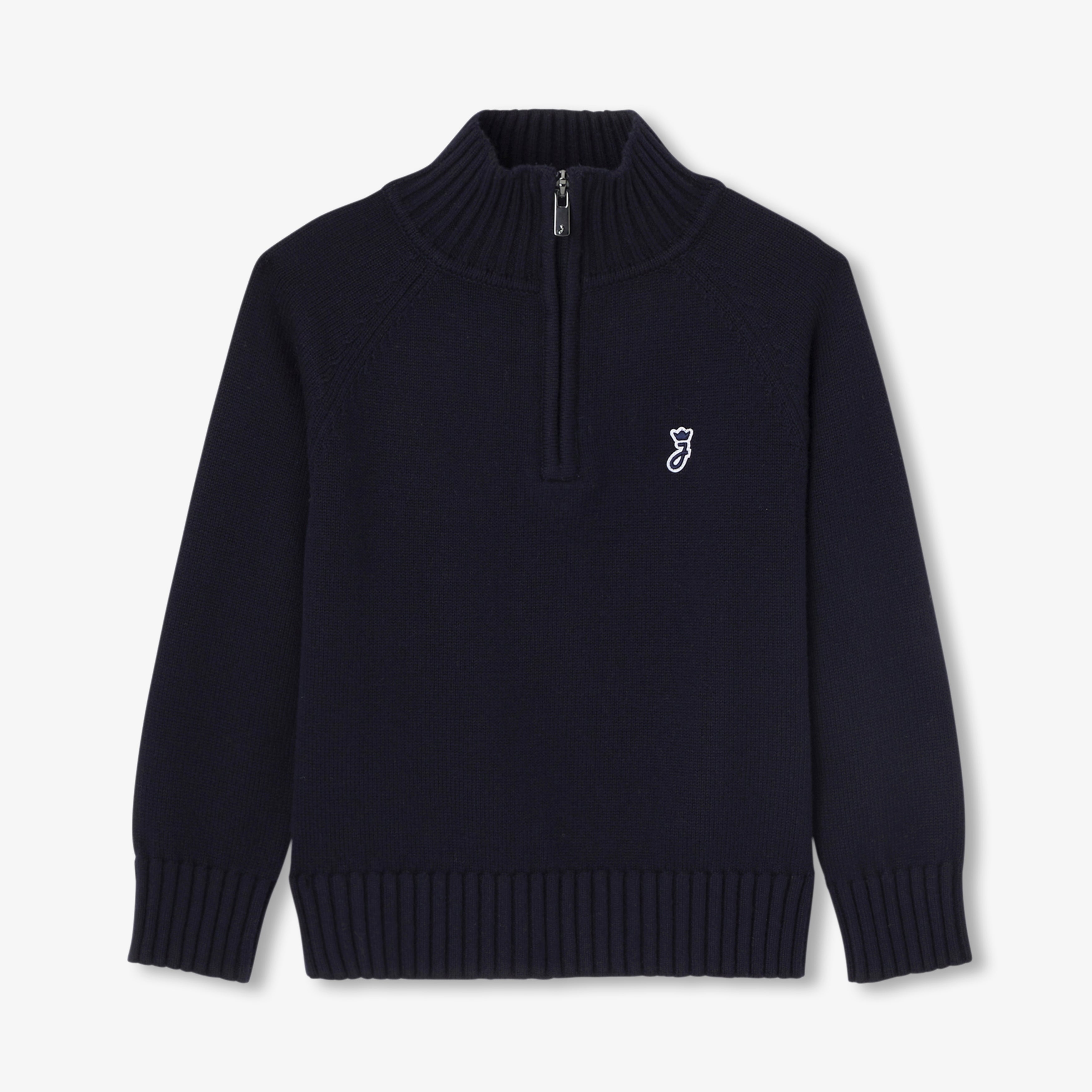 JC-TB019 Jacadi Kids' Trucker Neck Sweater - Navy Blue