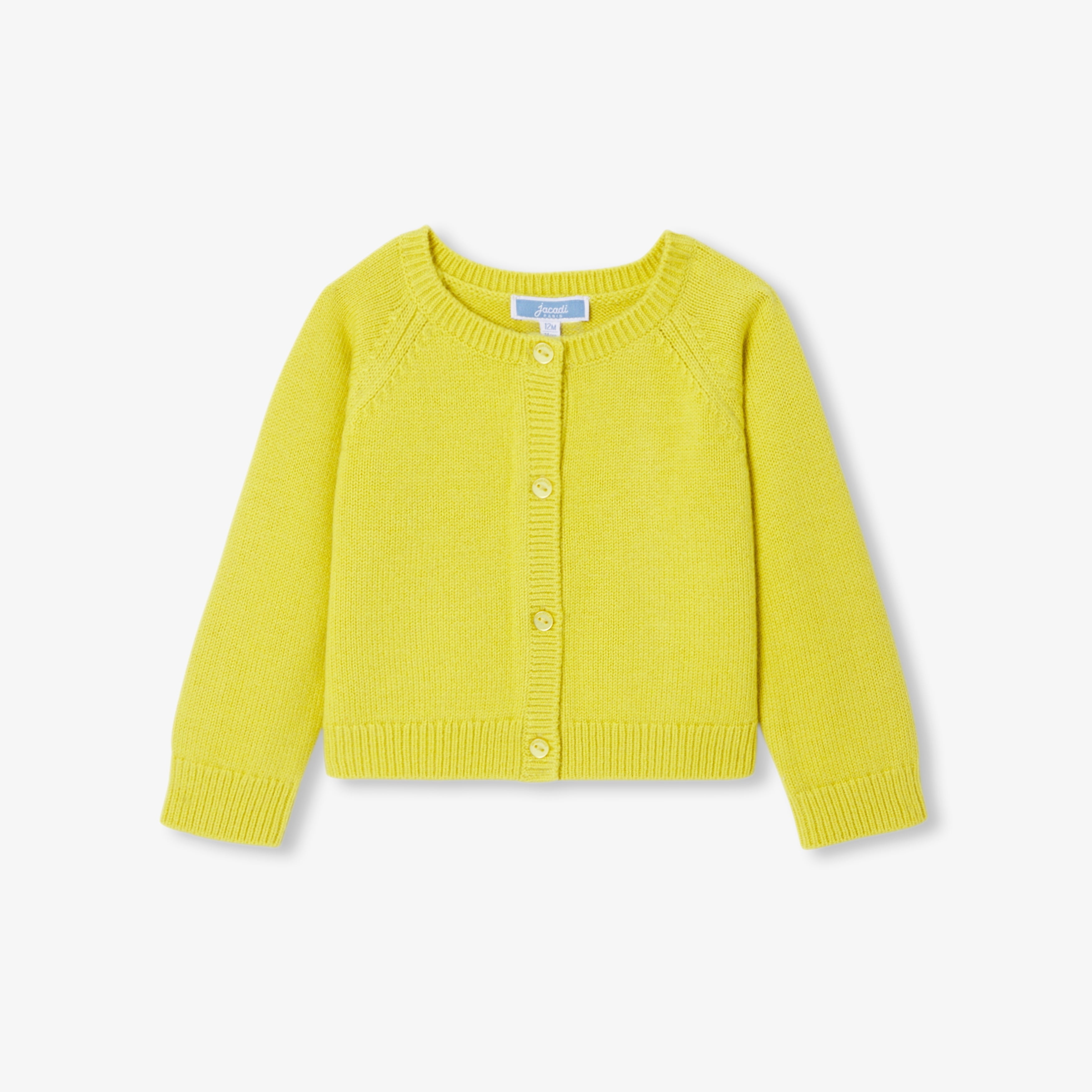 JC-NG073 Jacadi Baby Girl's Wool and Cashmere Cardigan - Cumin