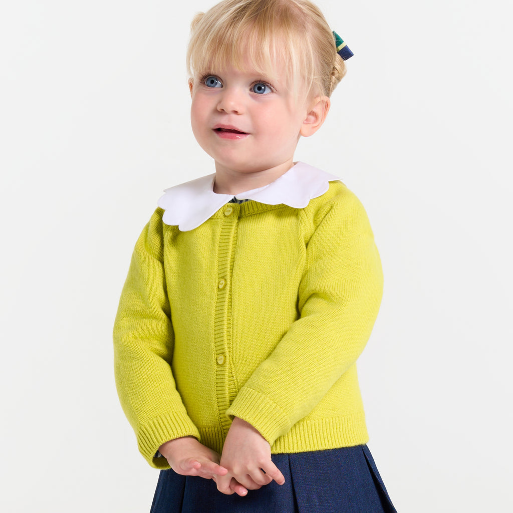 JC-NG073 Jacadi Baby Girl's Wool and Cashmere Cardigan - Cumin