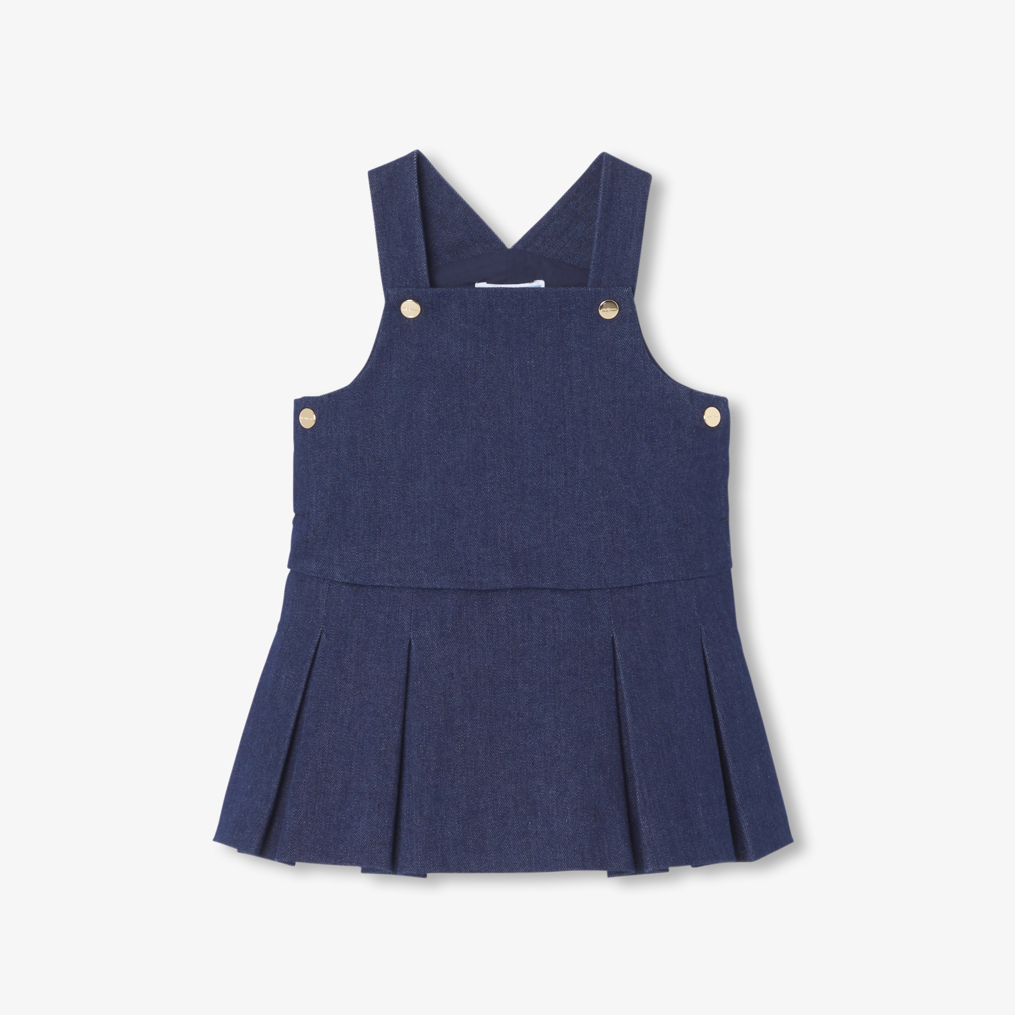 JC-NG063 Jacadi Baby Girl Denim Pinafore Dress (Classic Denim)