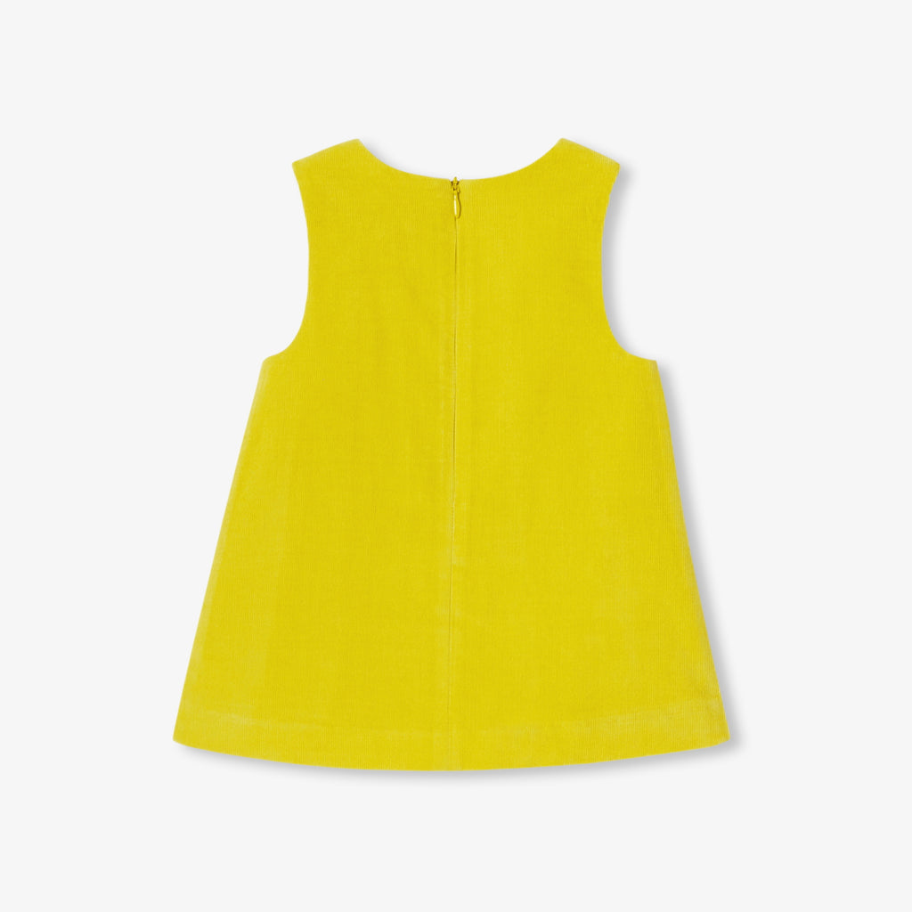 JC-NG064 Jacadi Baby Girl Velvet Pinafore Dress (Cumin)