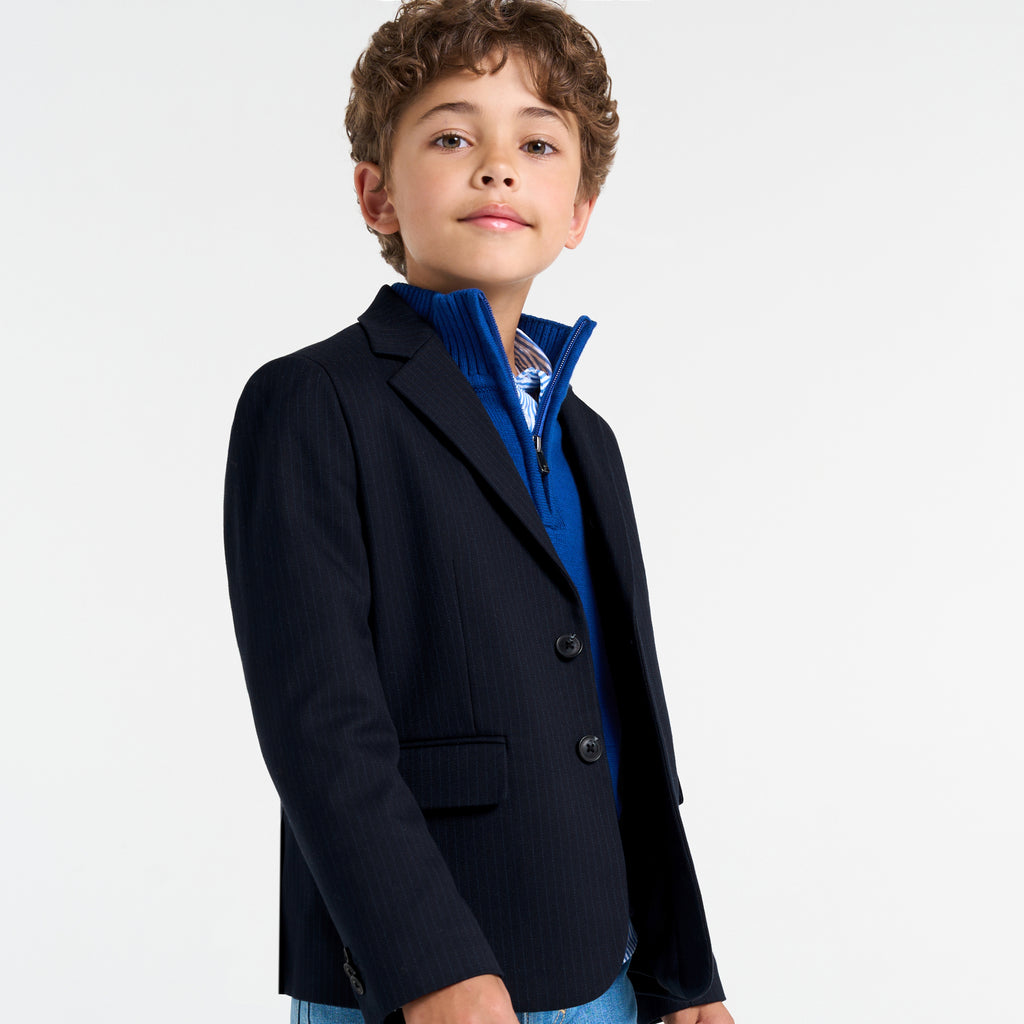 JC-TB017 Jacadi Kids' Flannel Jacket - Navy Blue