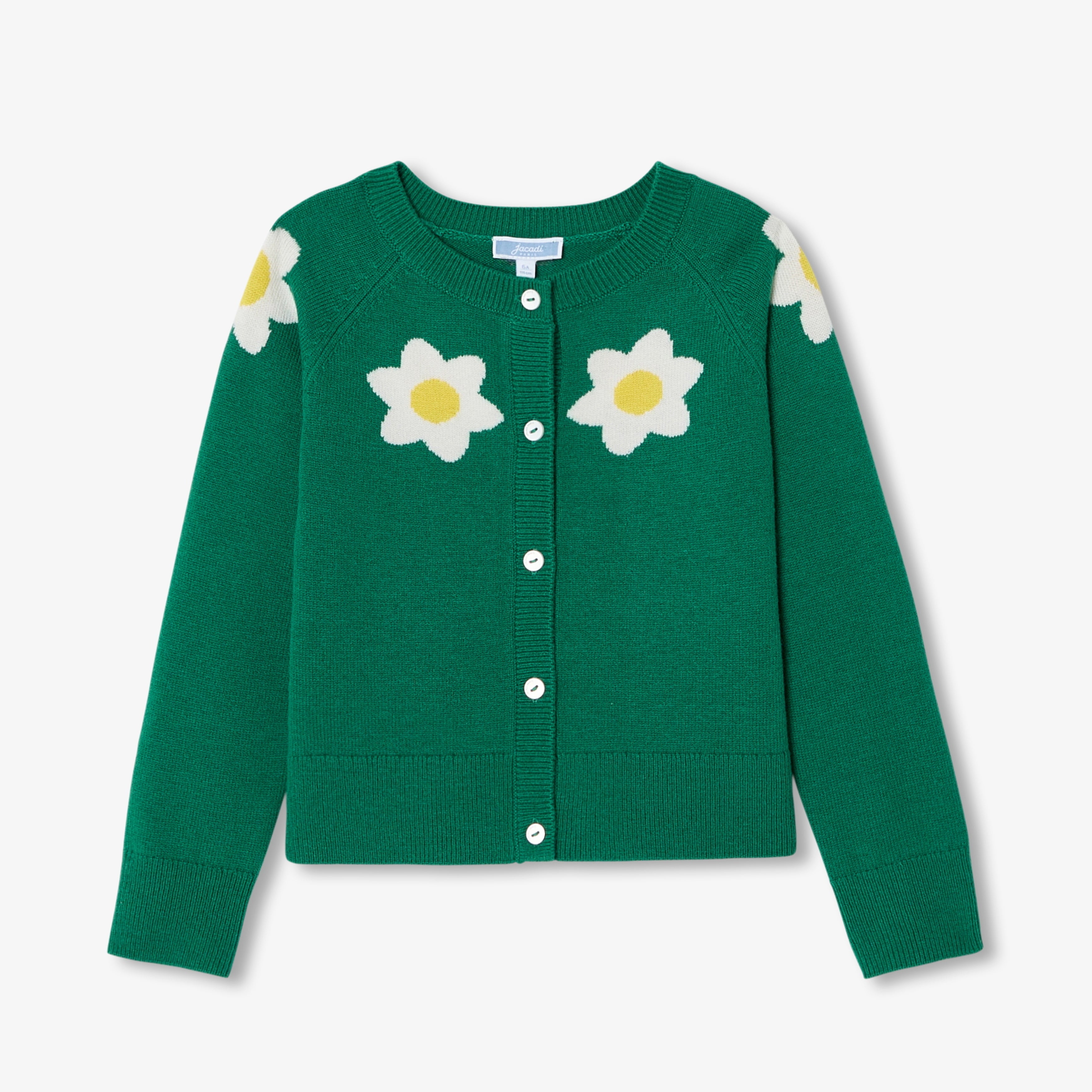 JC-TG023 Jacadi Wool blend cardigan for girls (Dark green)