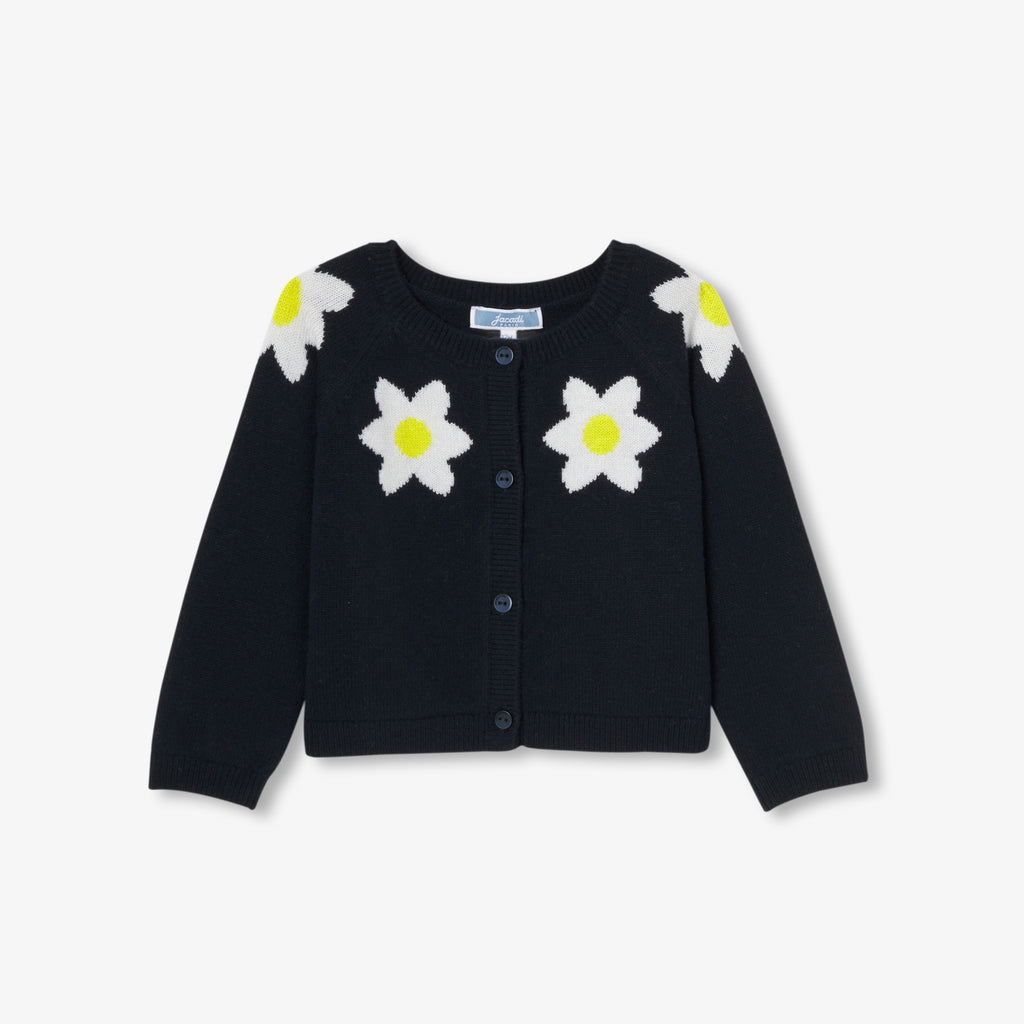 JC-NG072 Jacadi Baby girl's wool and cashmere cardigan - navy blue jacadi