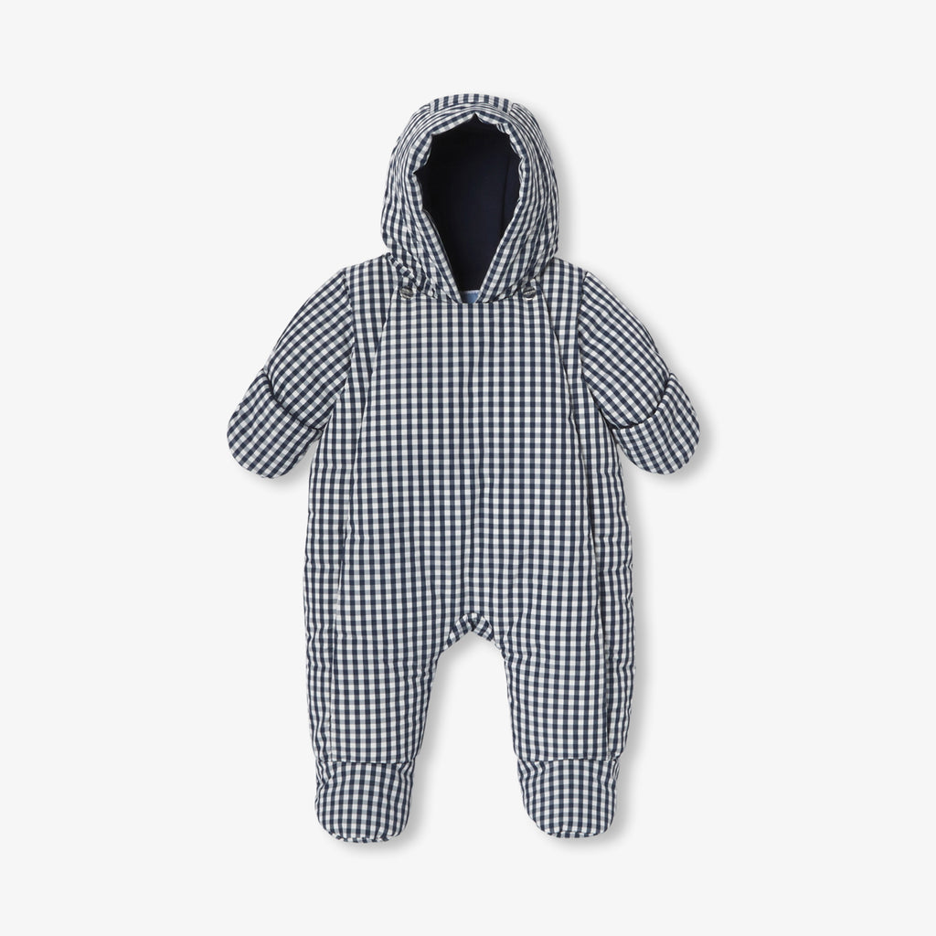 JC-NB037 Jacadi Water-Repellent Vichy Padded Snowsuit
