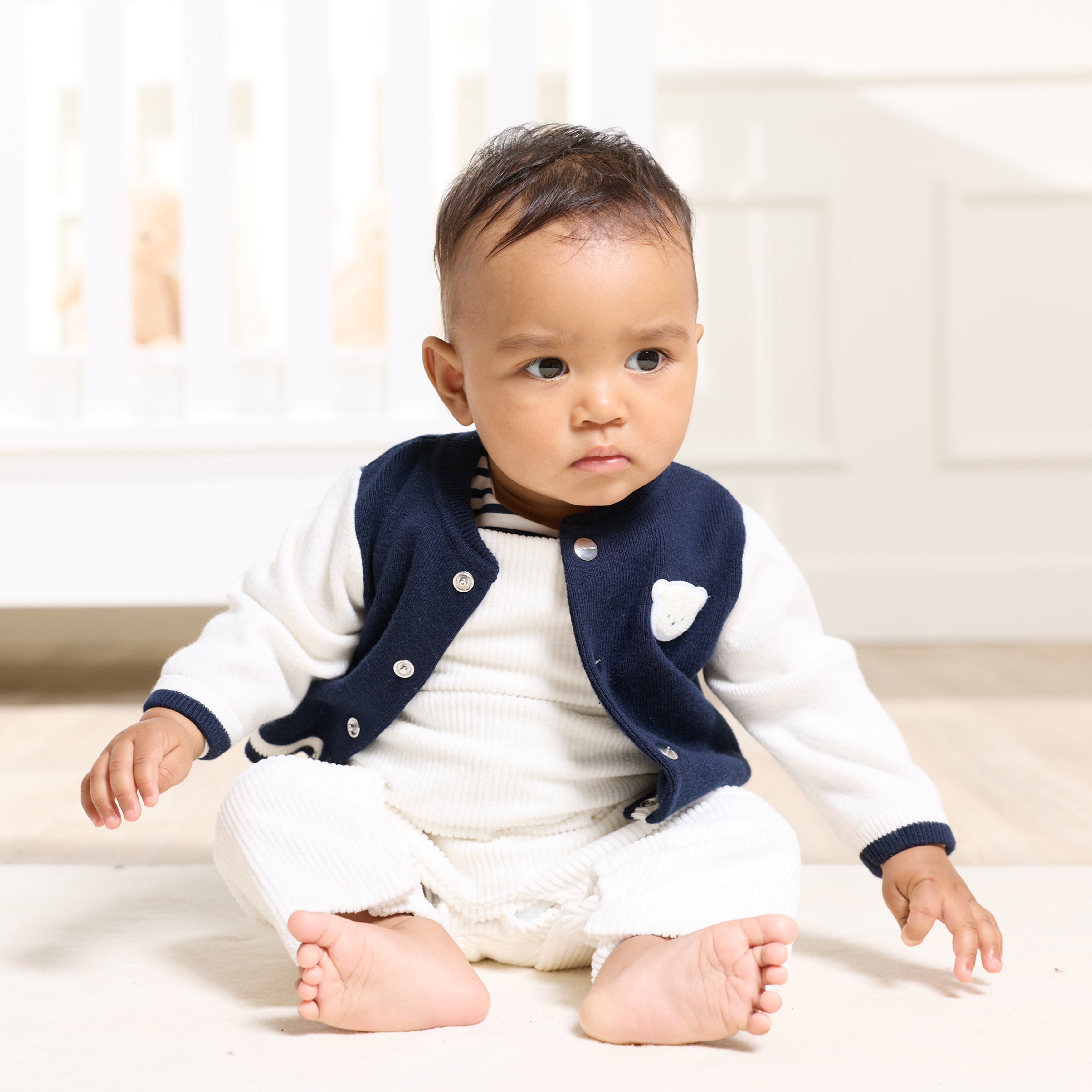 JC-NB031 Jacadi Teddy-Style Cardigan for Baby Boy