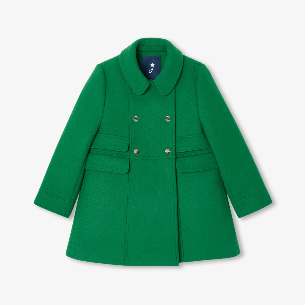 JC-TG044 Jacadi Girls Wool Coat - Dark Green