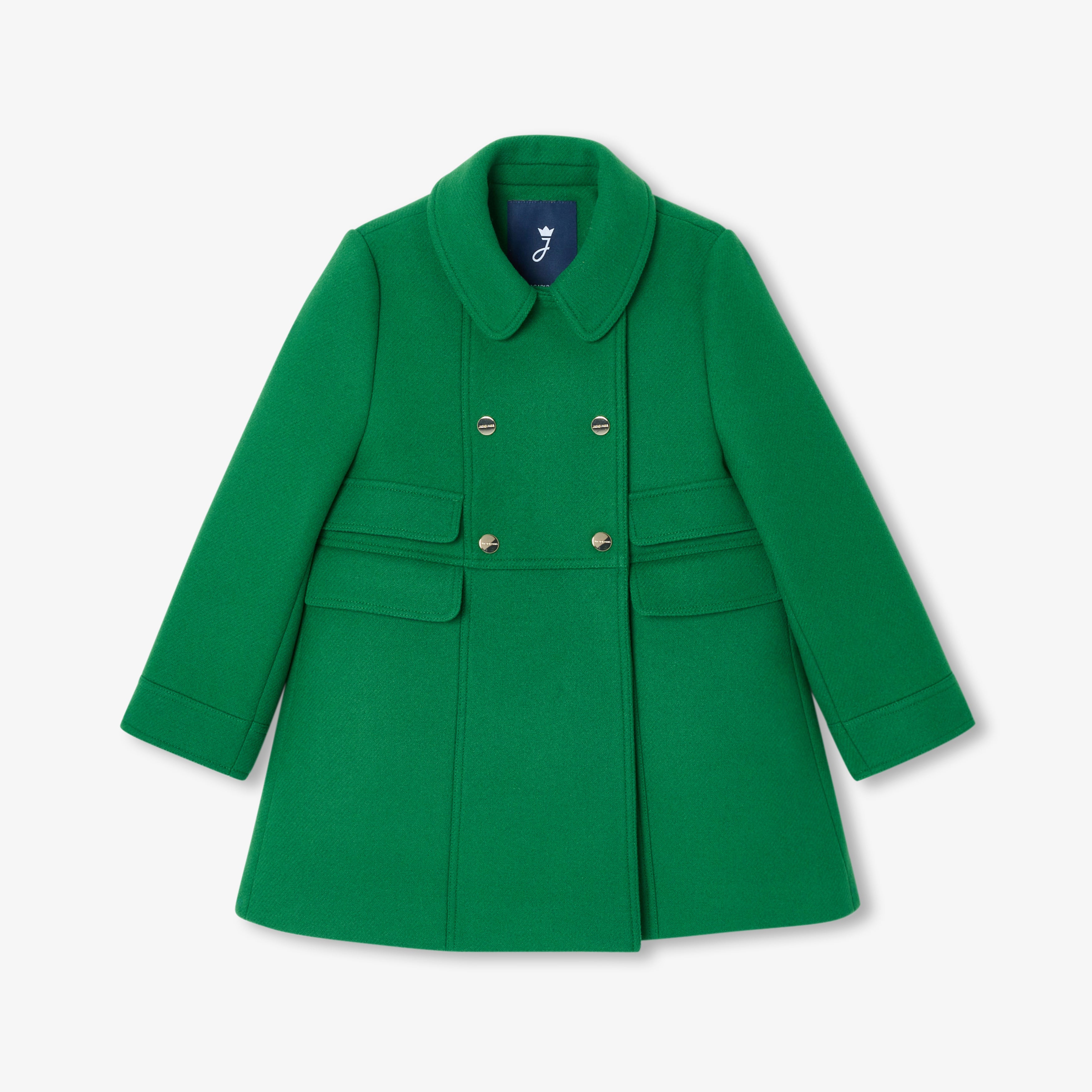 JC-TG044 Jacadi Girls Wool Coat - Dark Green