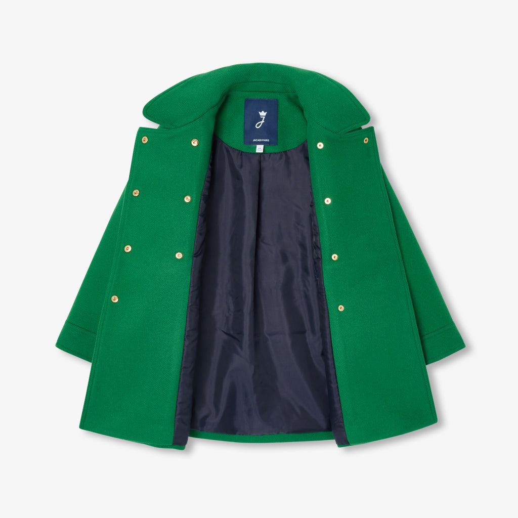 JC-TG044 Jacadi Girls Wool Coat - Dark Green