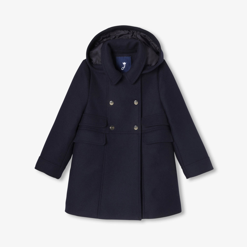JC-TG043 Jacadi Girls Wool Coat - Navy
