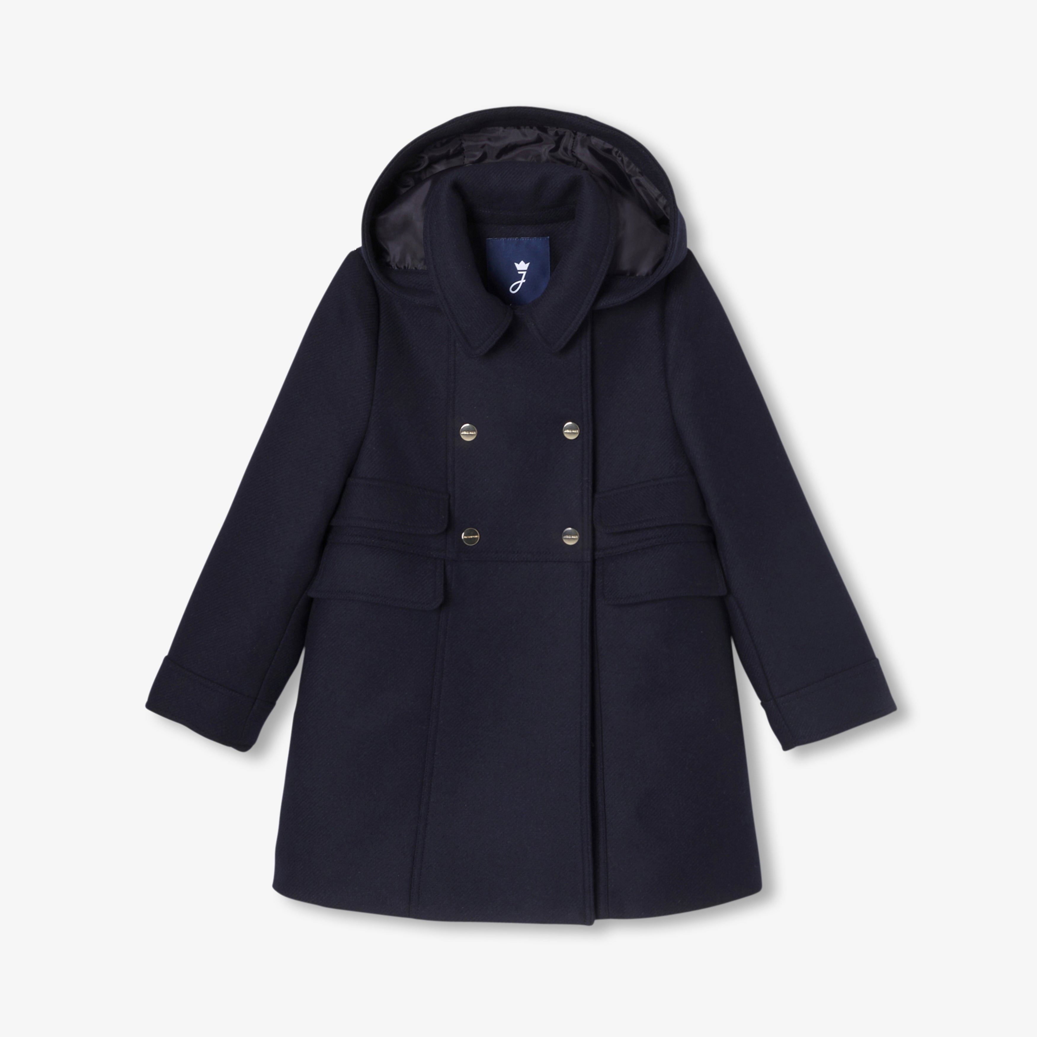 JC-TG043 Jacadi Girls Wool Coat - Navy
