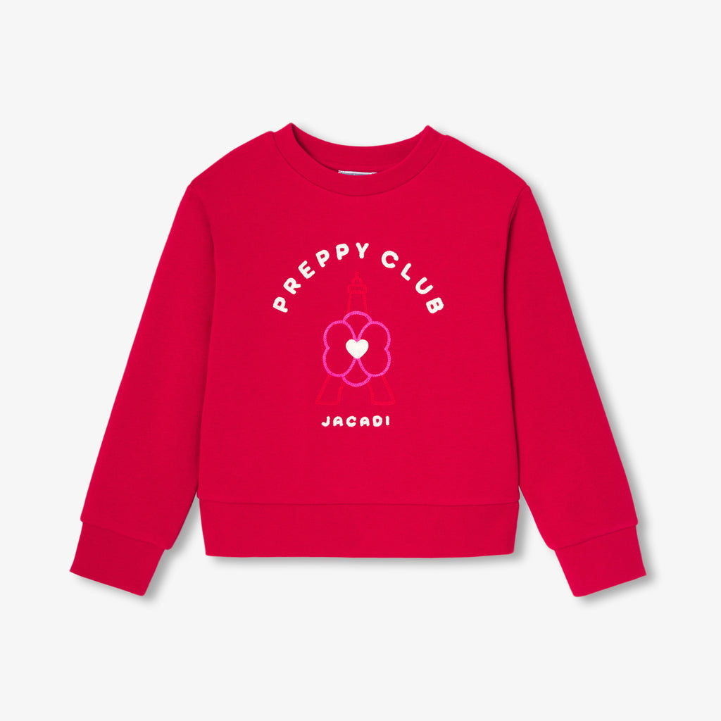 JC-TG086 - Jacadi Girl fleece sweater (Red)