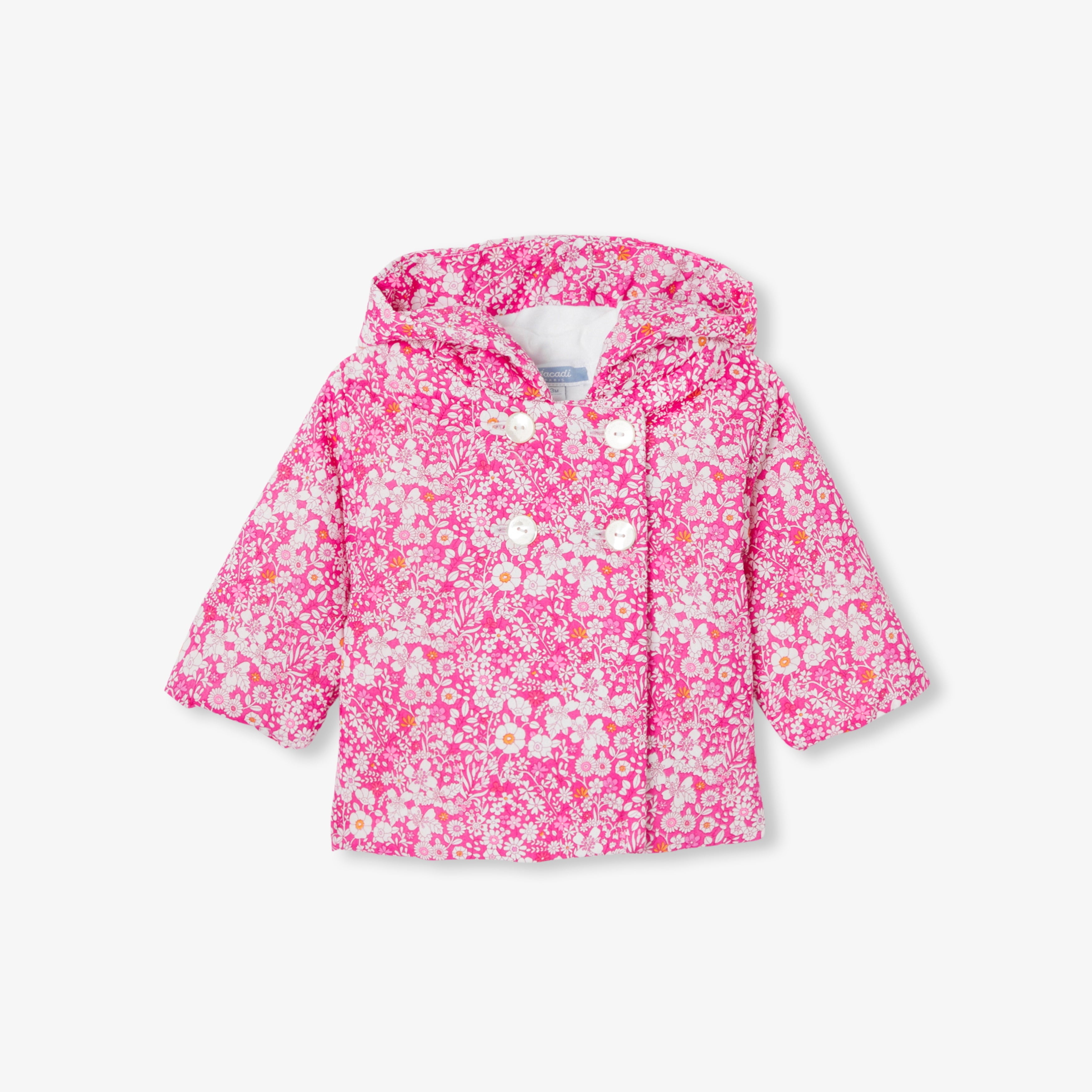 JC-NG052 Jacadi Baby Girl Liberty Quilted Jacket - Pink Multi