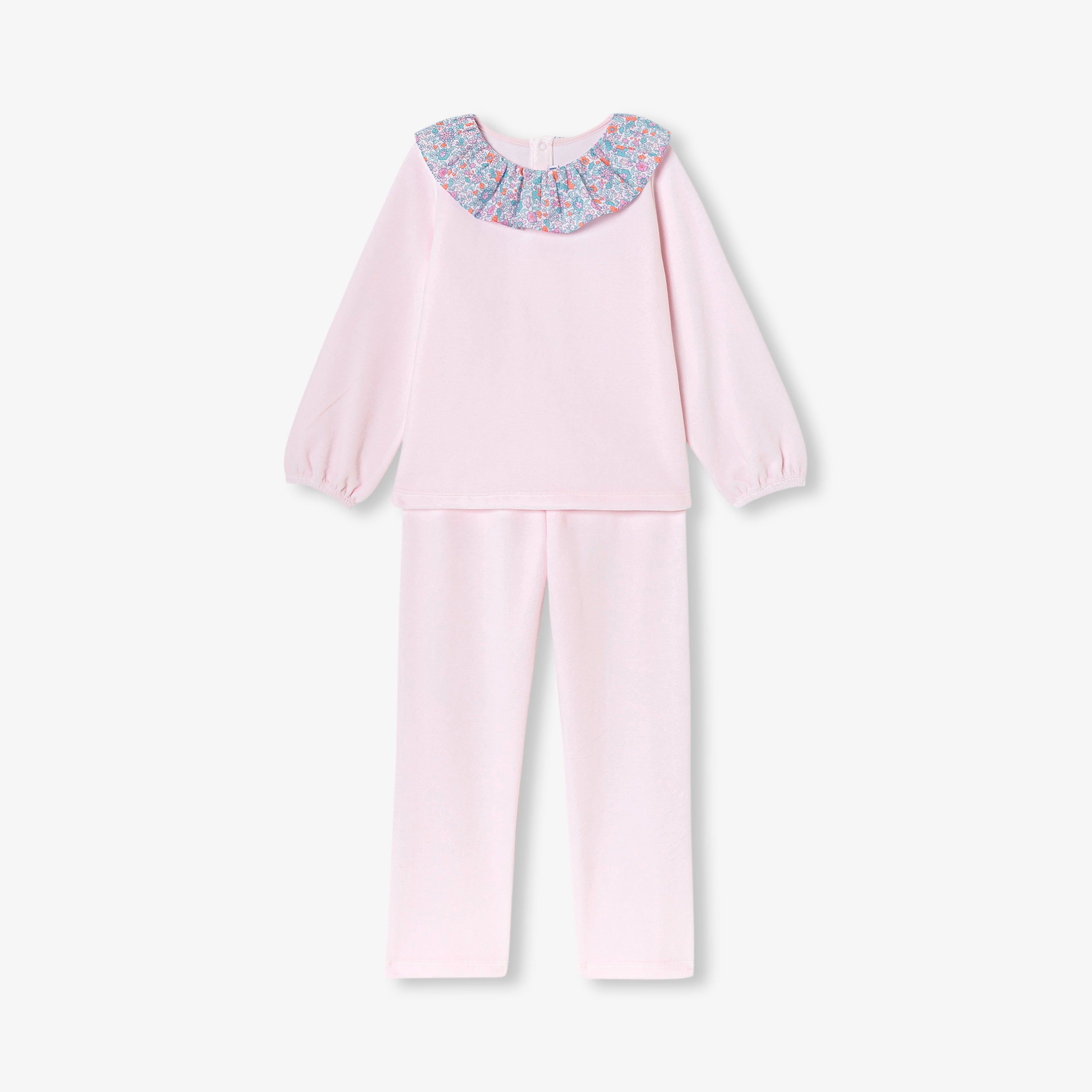 JC-TG059 Jacadi Girls Pyjamas in velvet (powder pink jacadi)