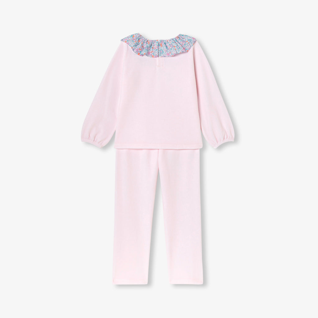 JC-TG059 Jacadi Girls Pyjamas in velvet (powder pink jacadi)