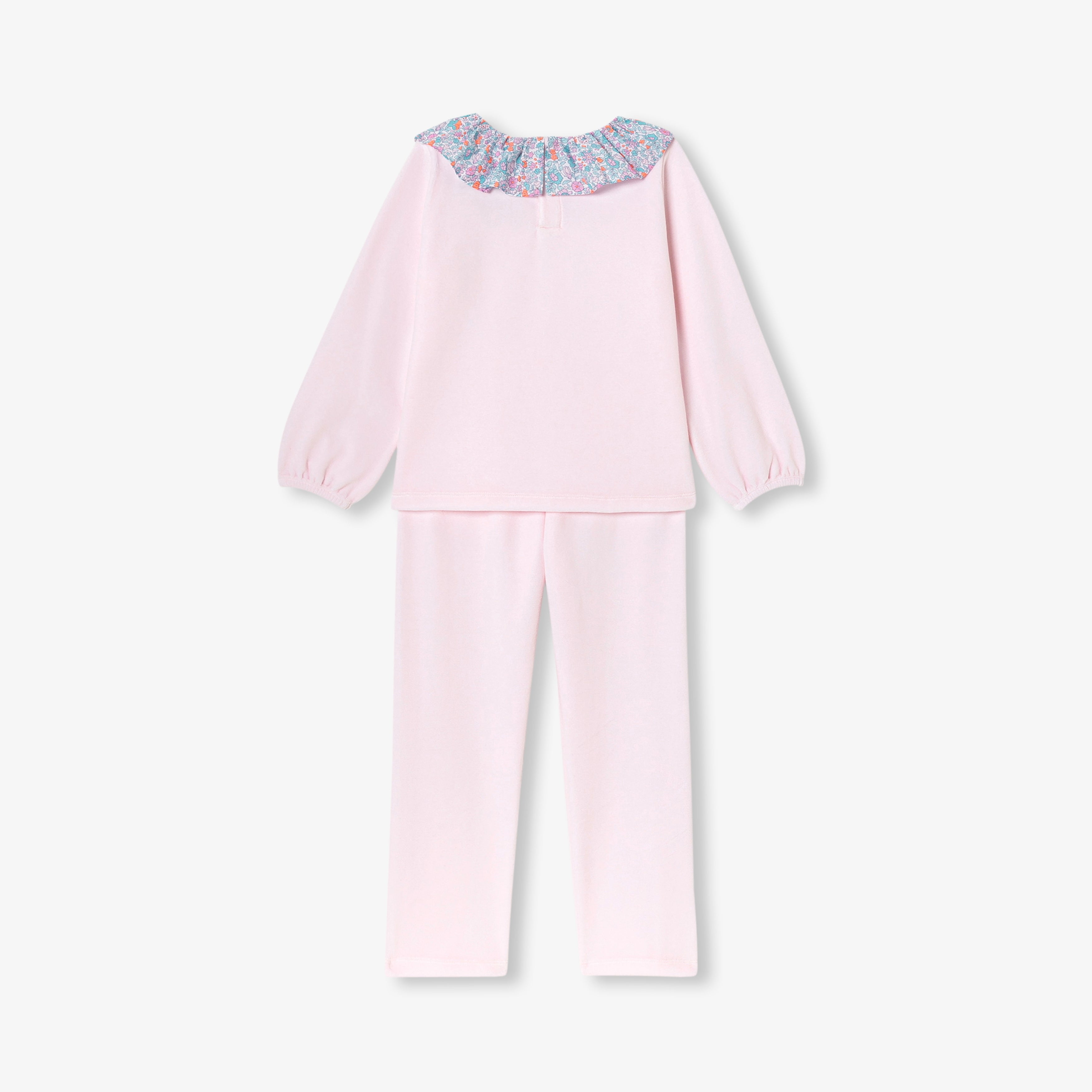 JC-TG059 Jacadi Girls Pyjamas in velvet (powder pink jacadi)