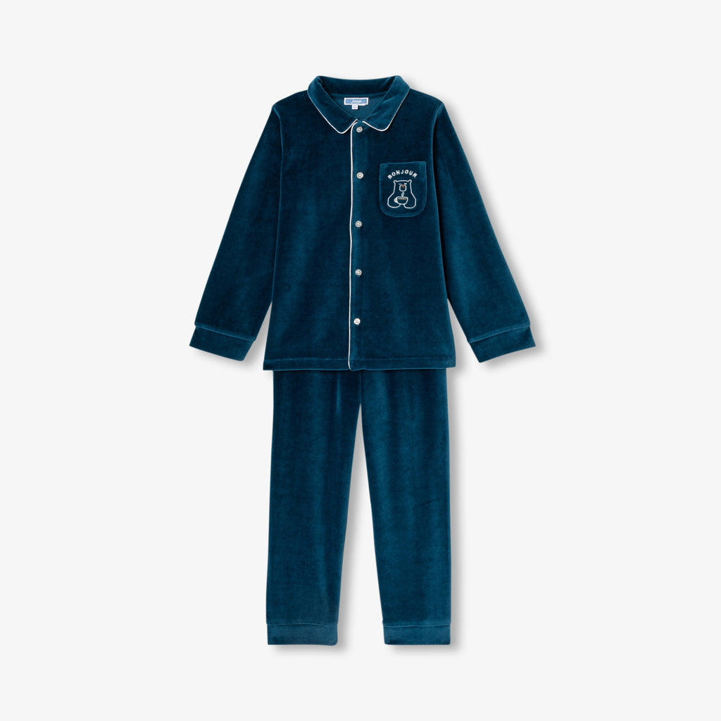 JC-TB016 Jacadi Boys Pyjamas in chenille boys (petrol blue)
