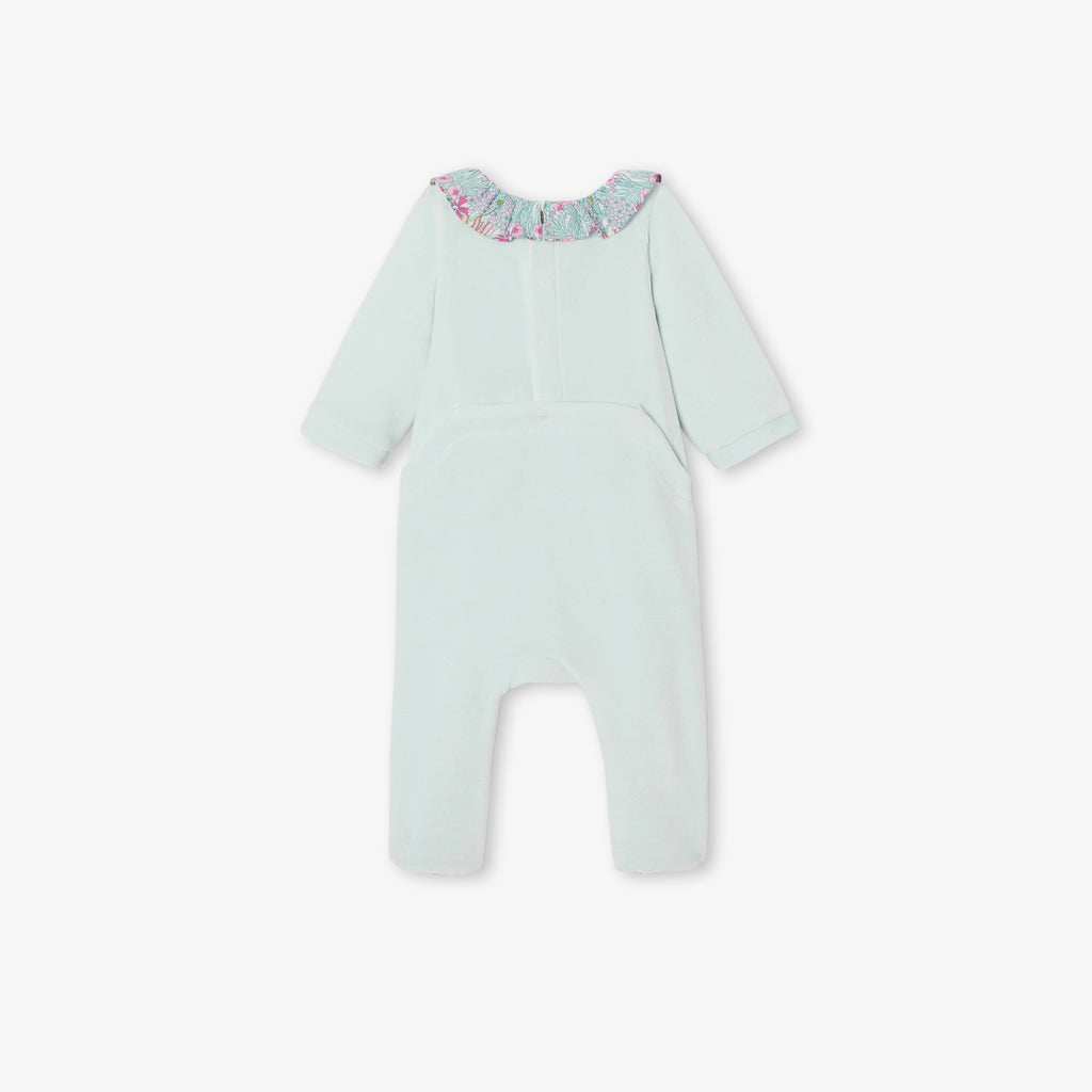 JC-NG089 Jacadi Chenille Pyjama Set for Baby Girl (Aqua Blue)