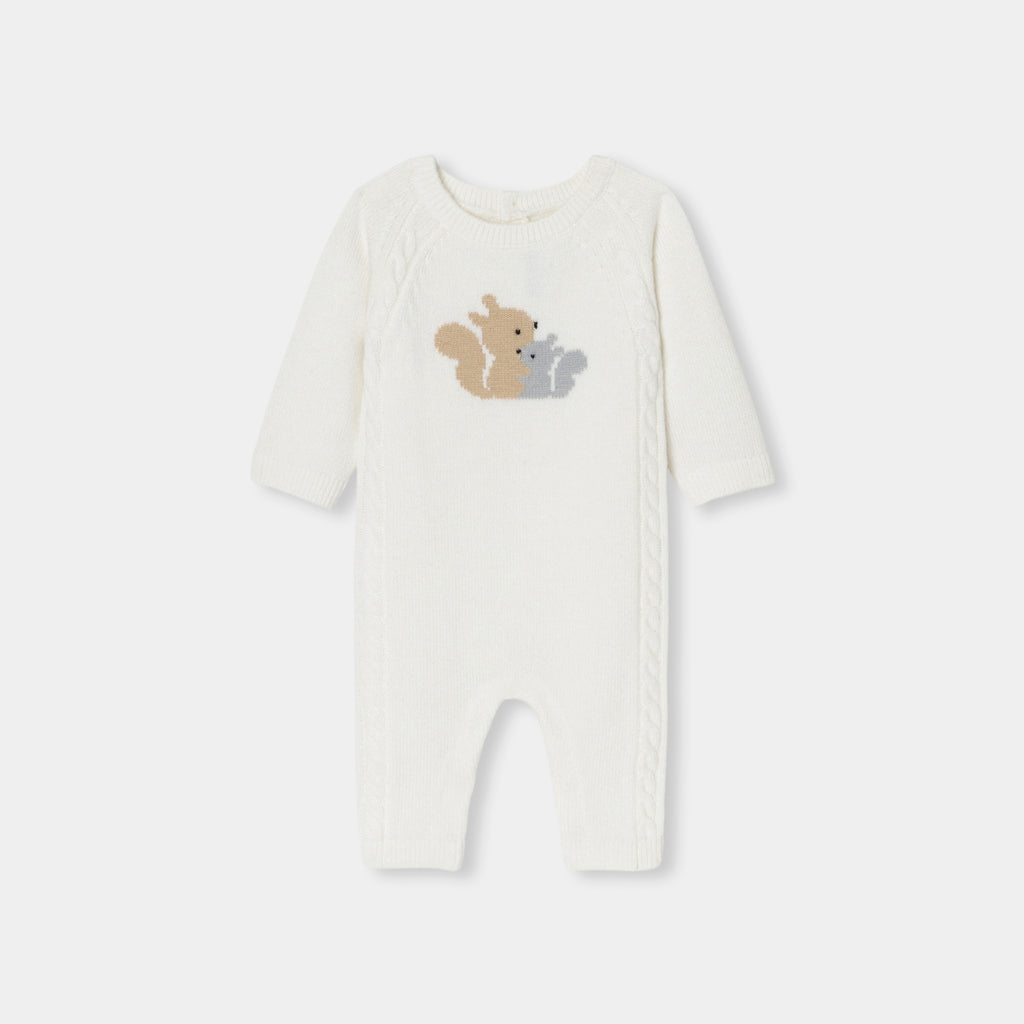 JC-NG077 Jacadi Jersey knit baby romper - sweet white jacadi