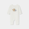 JC-NG077 Jacadi Jersey knit baby romper - sweet white jacadi