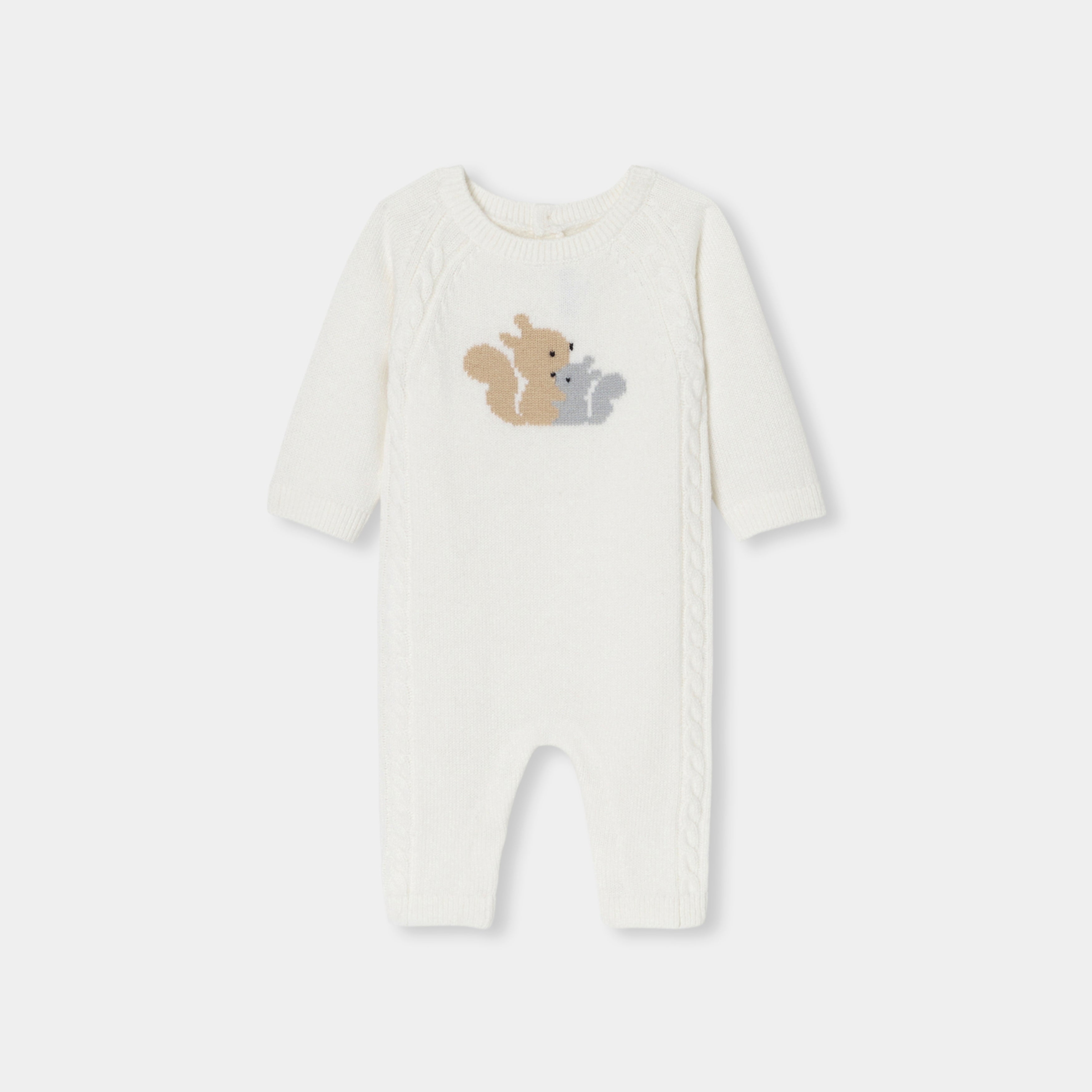 JC-NG077 Jacadi Jersey knit baby romper - sweet white jacadi