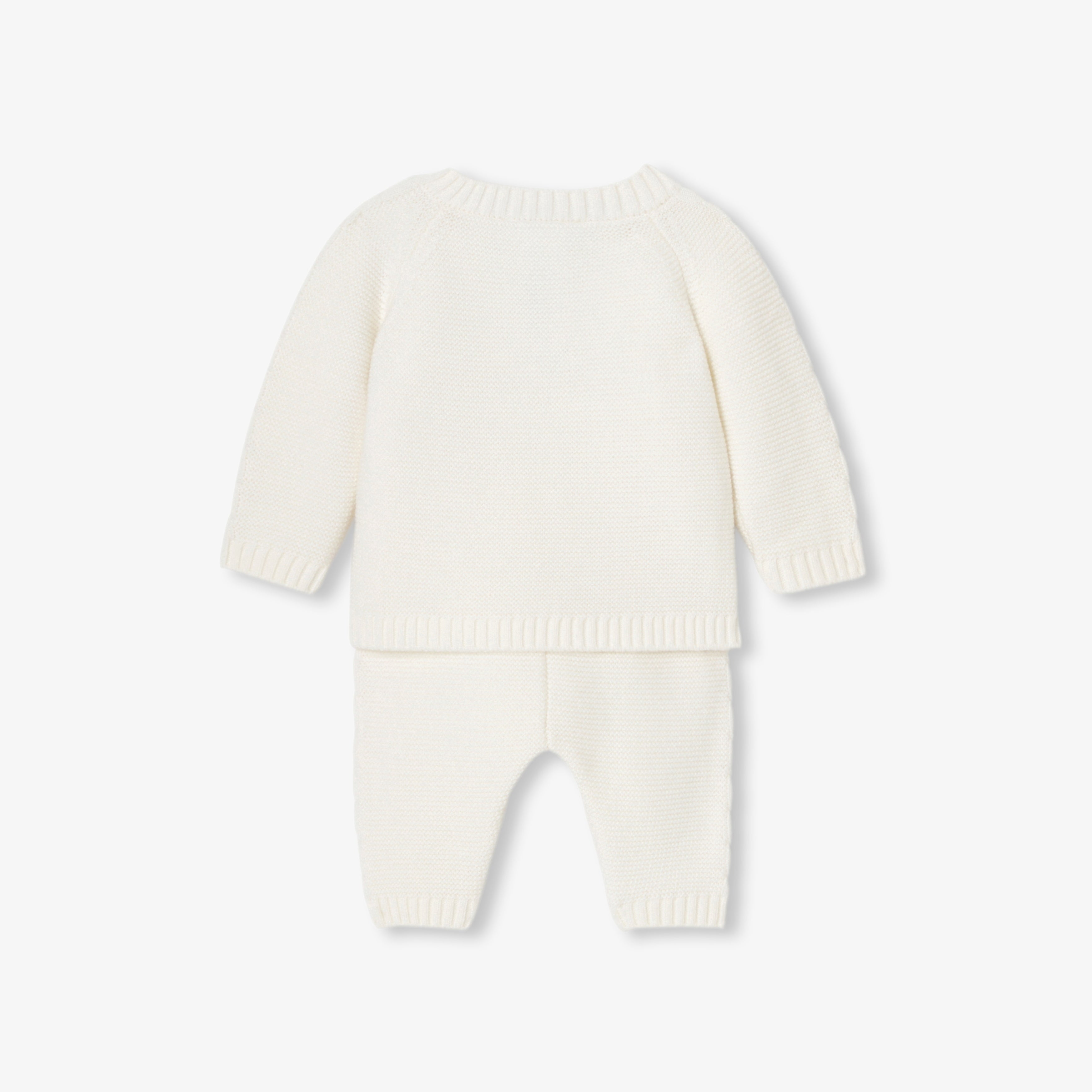 JC-NG076 Jacadi Comfortable garter stitch knit baby set - sweet white jacadi