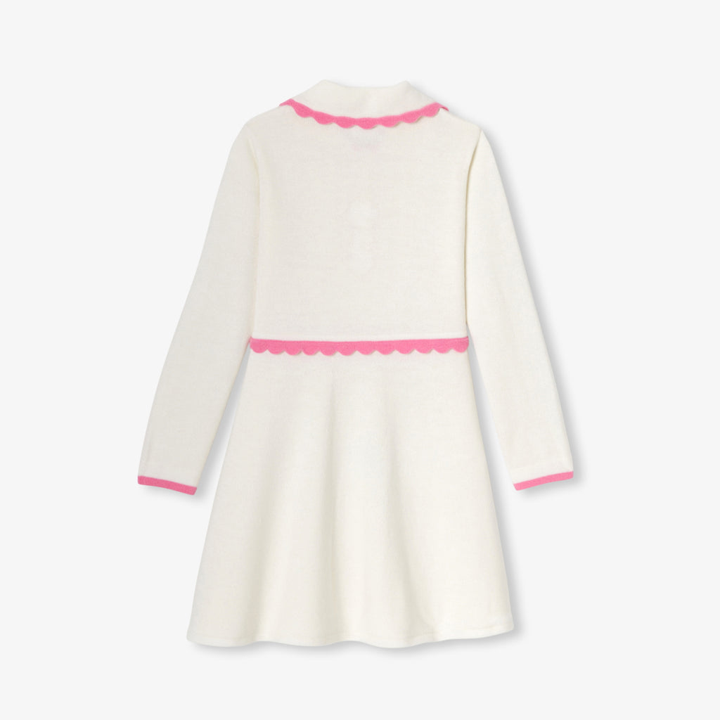 JC-TG048 Jacadi Girl Wool Dress - White