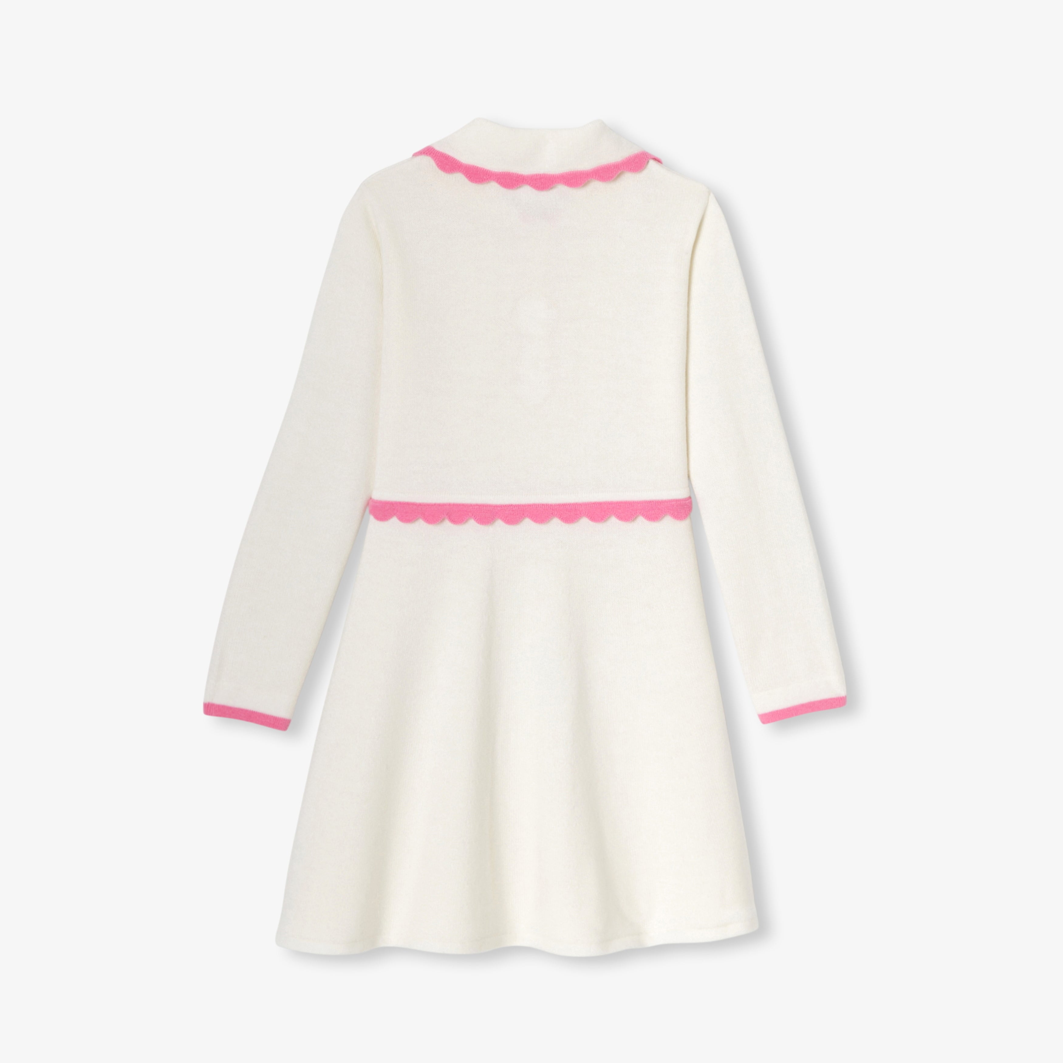 JC-TG048 Jacadi Girl Wool Dress - White