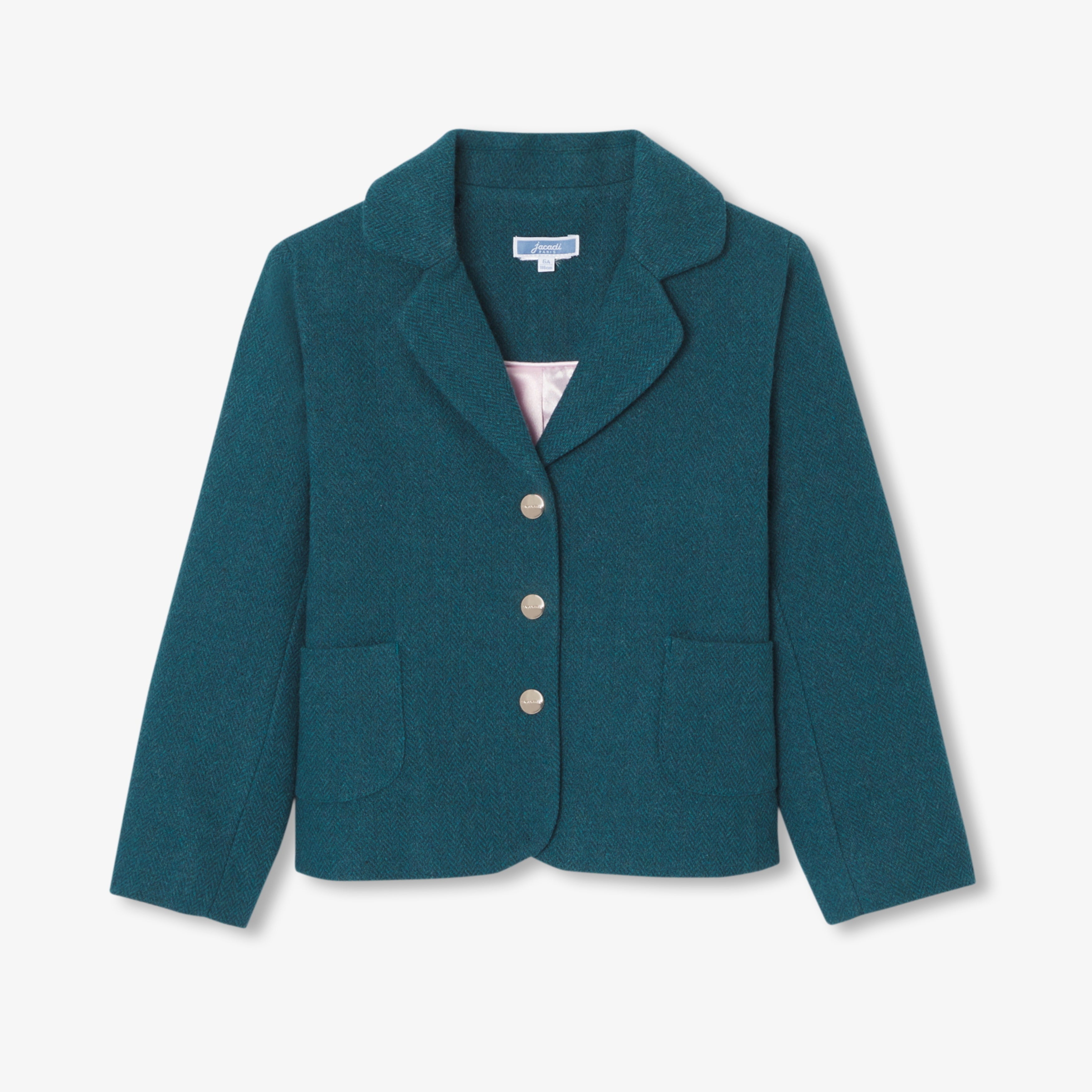 JC-TG047 Jacadi Girl Herringbone Blazer - Cedar Green