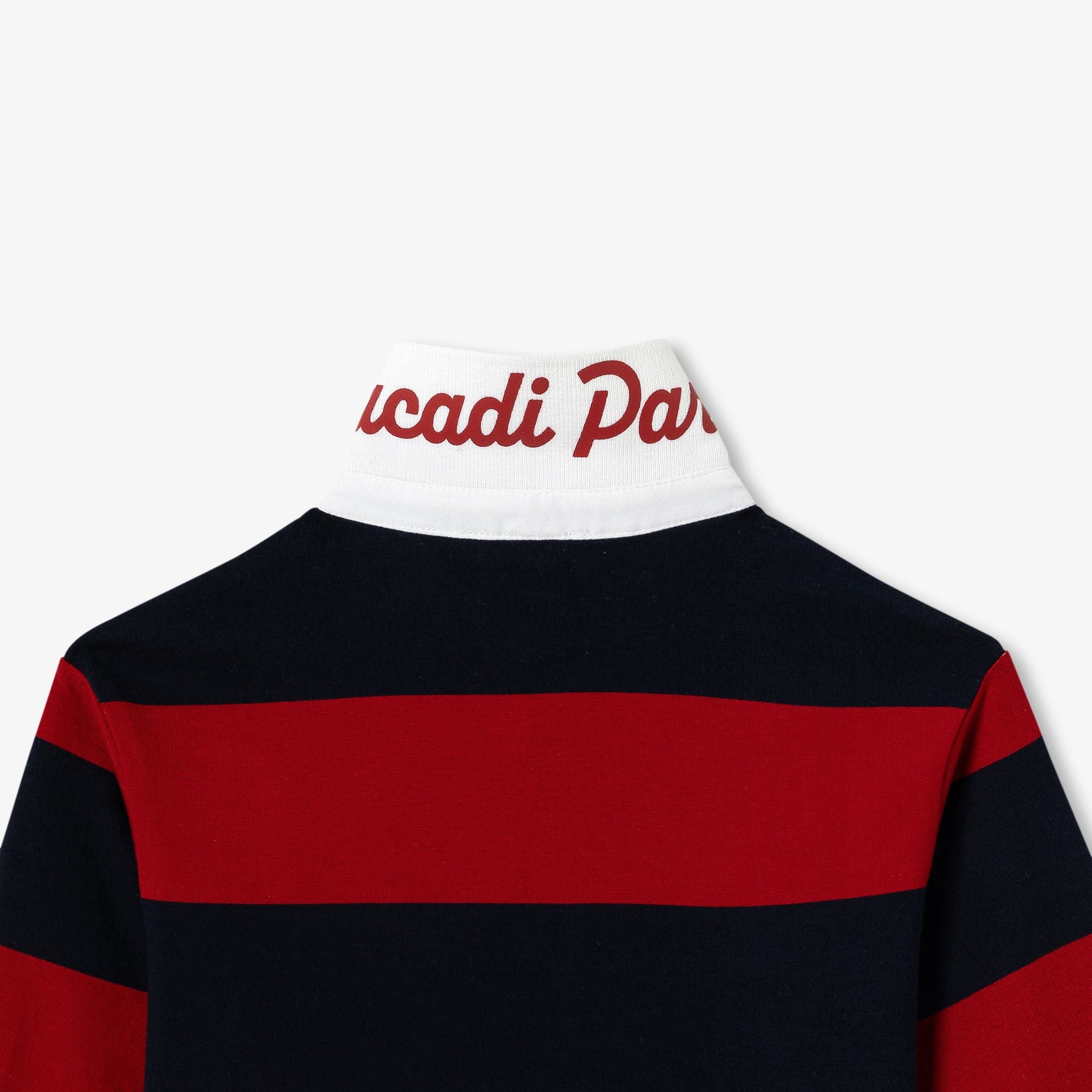 Boy rugby-style polo shirt - Navy Blue/Red