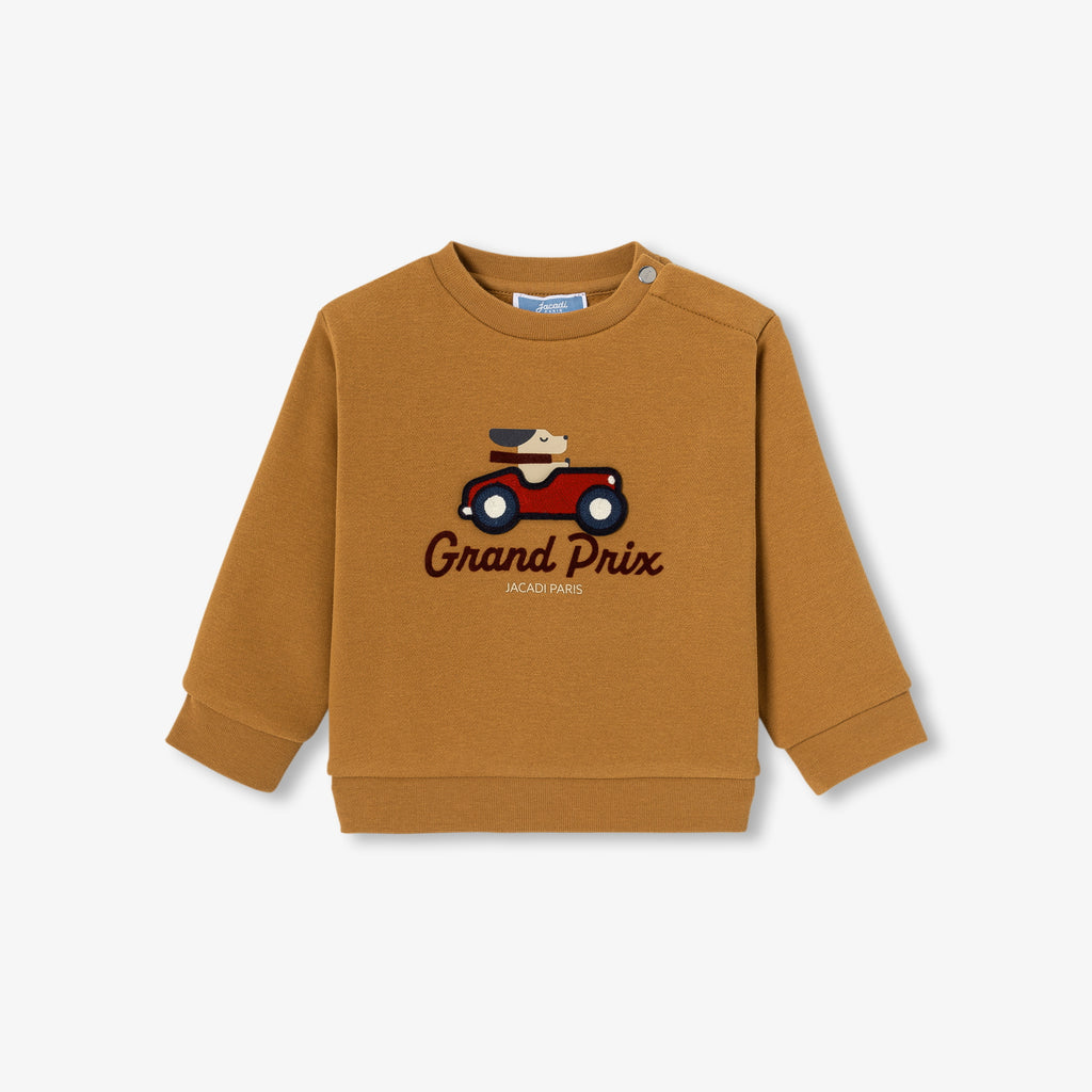 JC-NB036 Jacadi Fleece Sweatshirt for Baby Boy (Cognac)