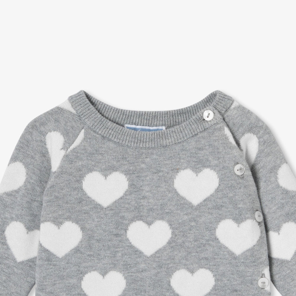 Outfit Set in Cotton Neonati - Grey/White