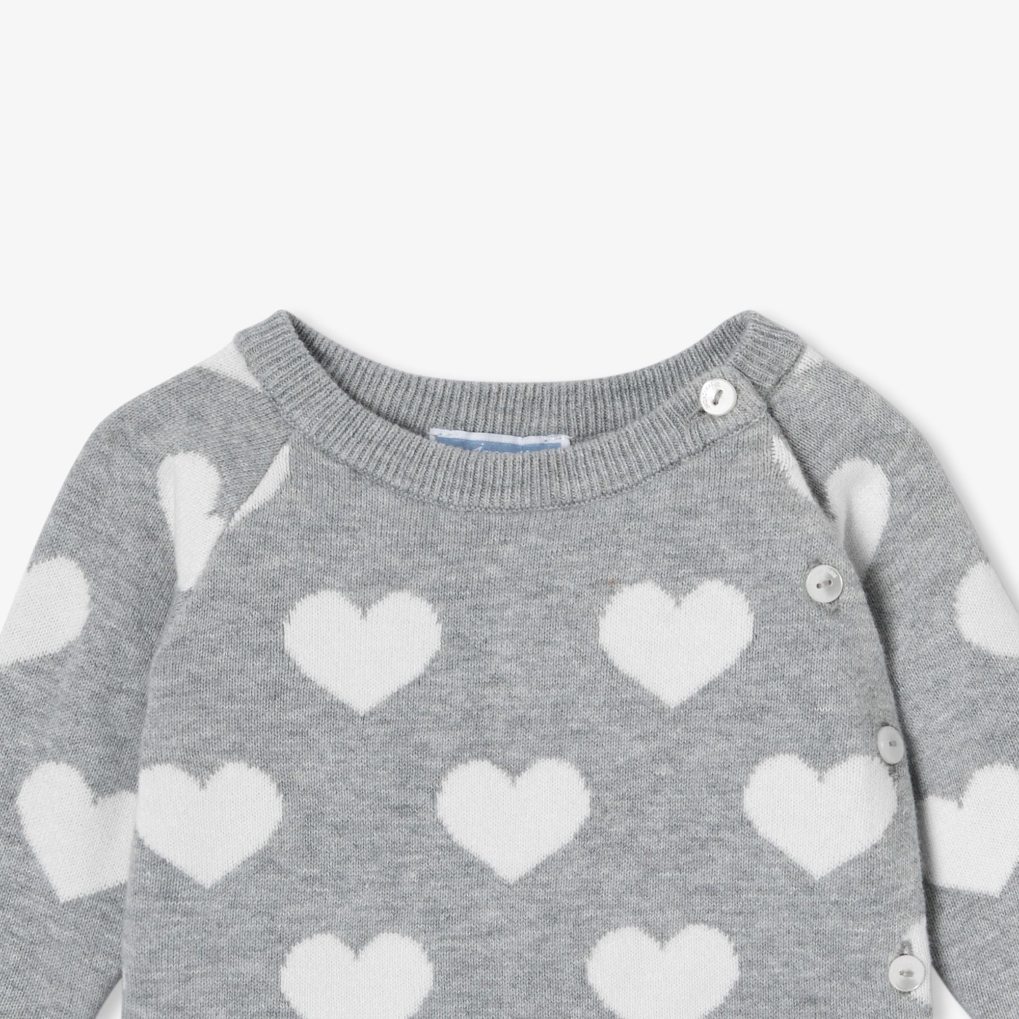 Outfit Set in Cotton Neonati - Grey/White