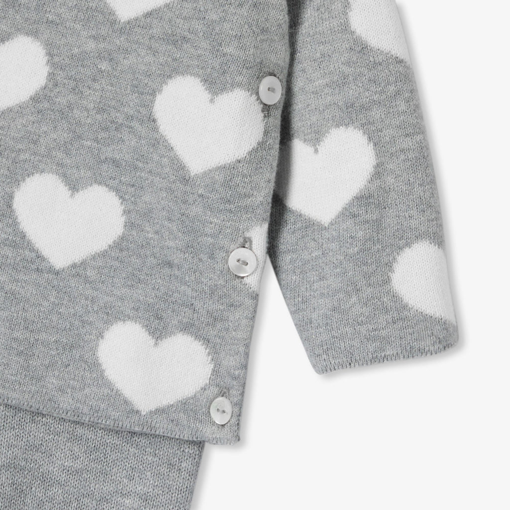 Outfit Set in Cotton Neonati - Grey/White