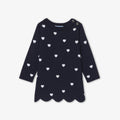JC-NG066 Jacadi Baby Girl Cotton Knit Dress (Navy)