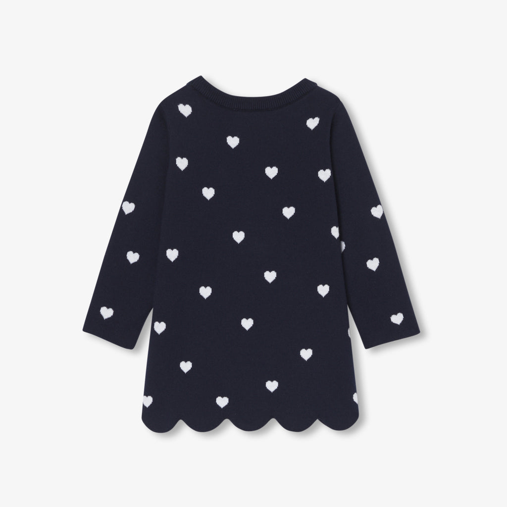 JC-NG066 Jacadi Baby Girl Cotton Knit Dress (Navy)