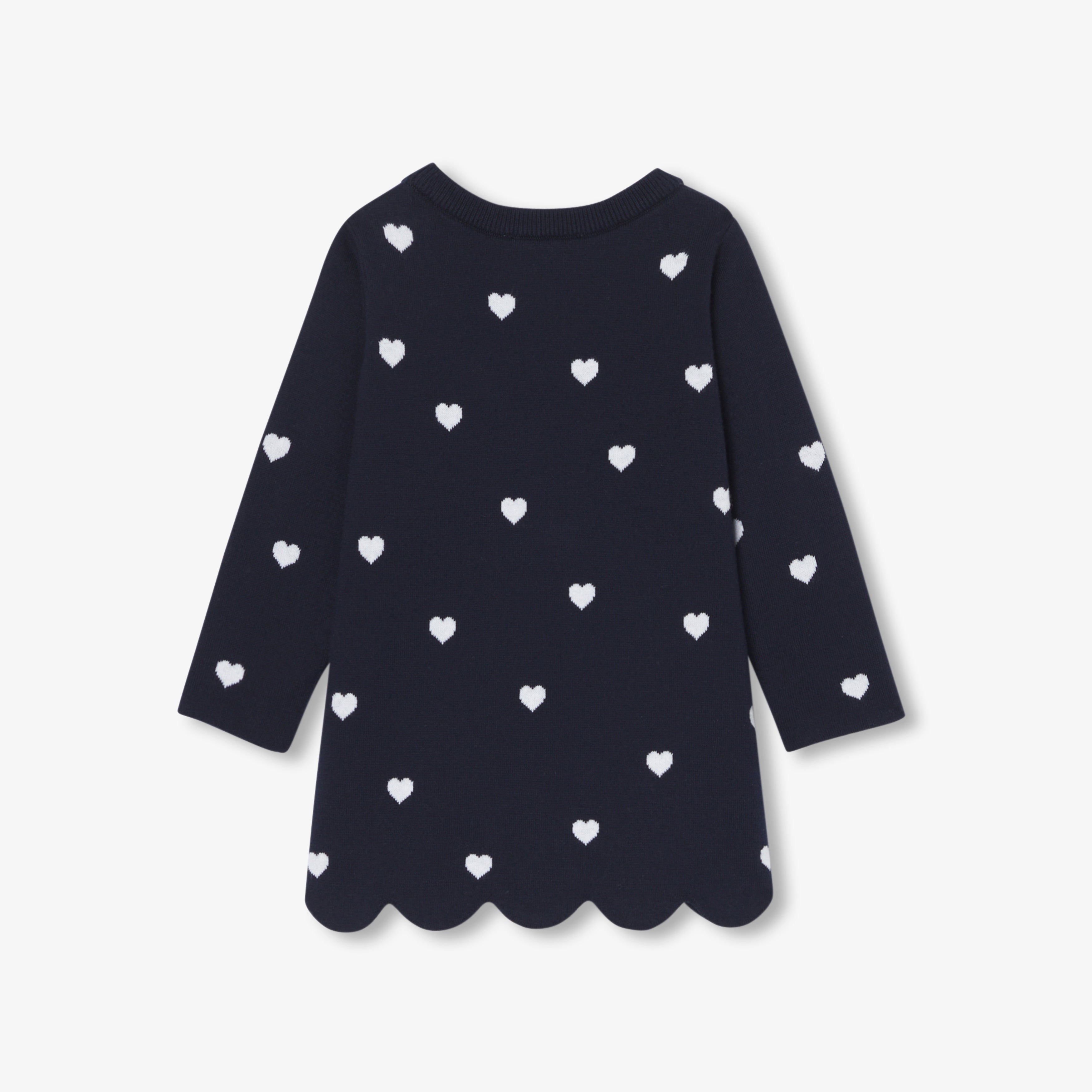 JC-NG066 Jacadi Baby Girl Cotton Knit Dress (Navy)