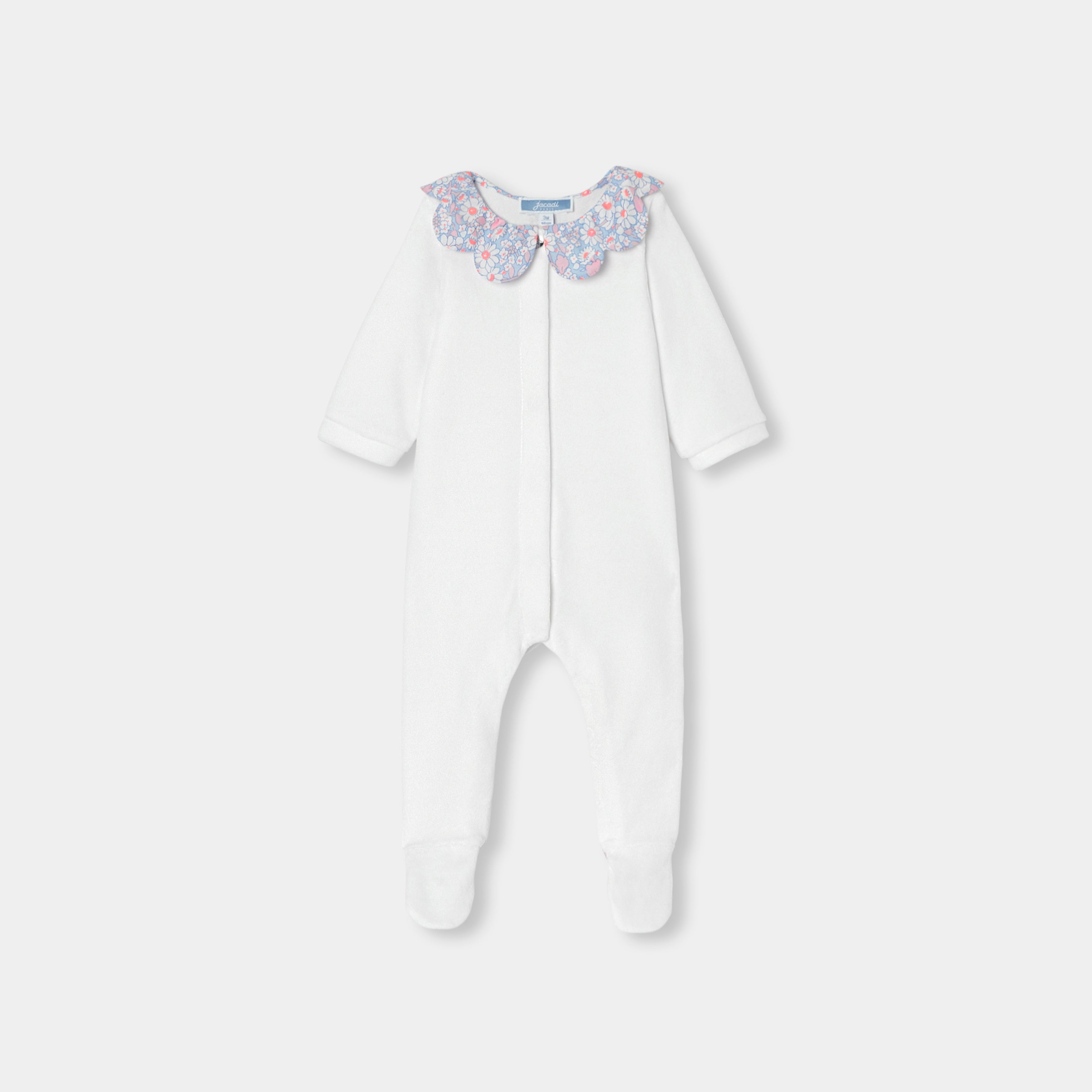 JC-NG087 Jacadi Chenille Pyjama Set for Baby Girl (White)
