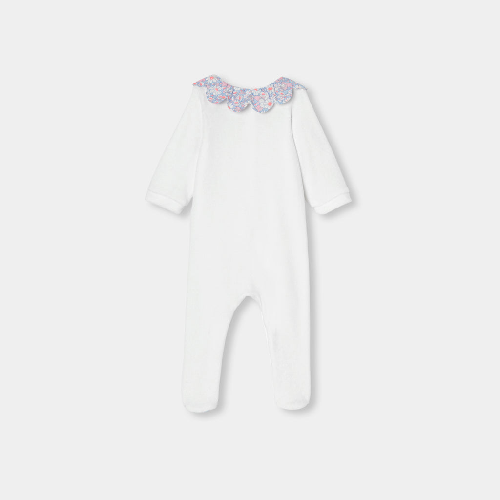 JC-NG087 Jacadi Chenille Pyjama Set for Baby Girl (White)