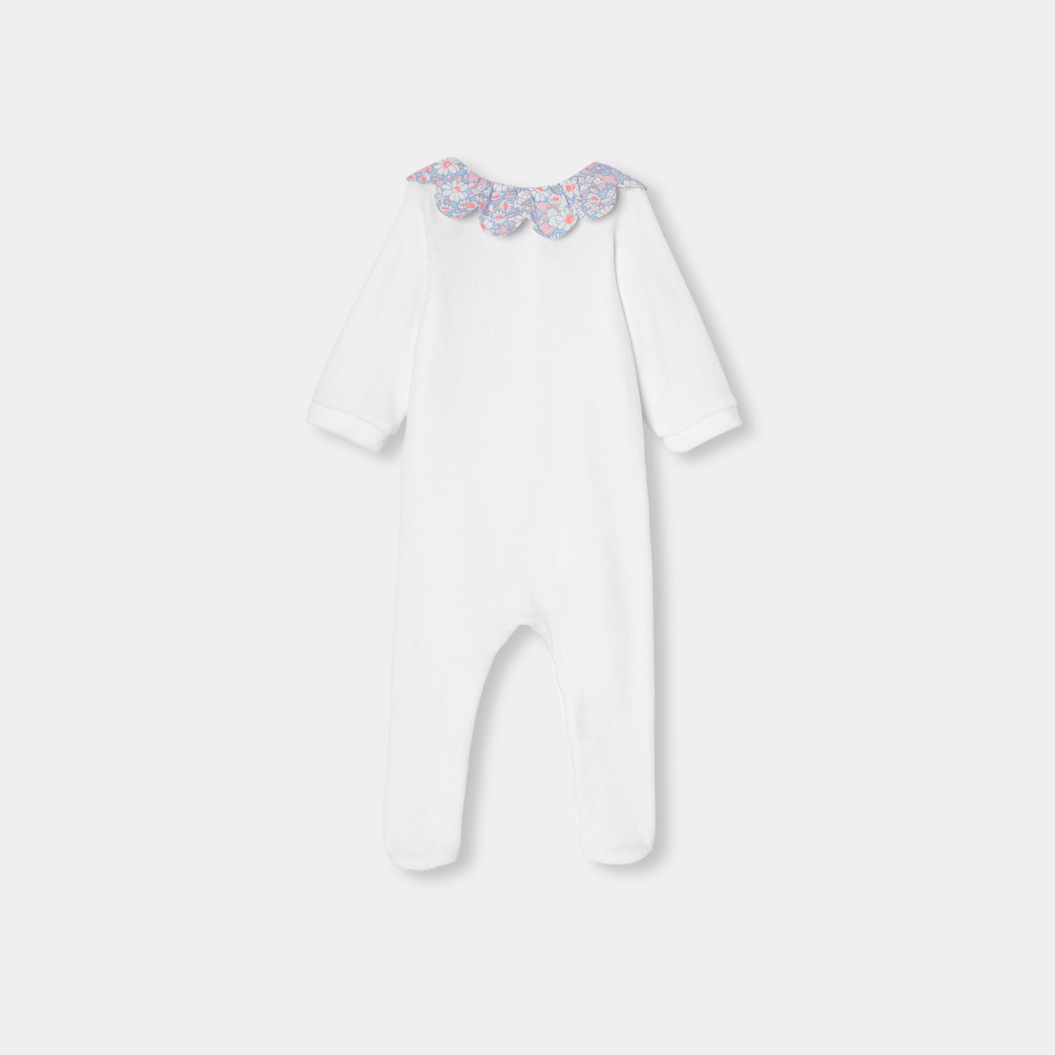 JC-NG087 Jacadi Chenille Pyjama Set for Baby Girl (White)