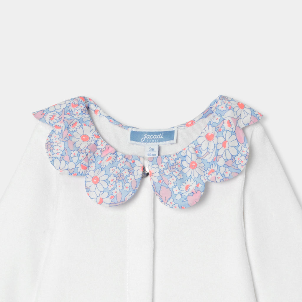 JC-NG087 Jacadi Chenille Pyjama Set for Baby Girl (White)