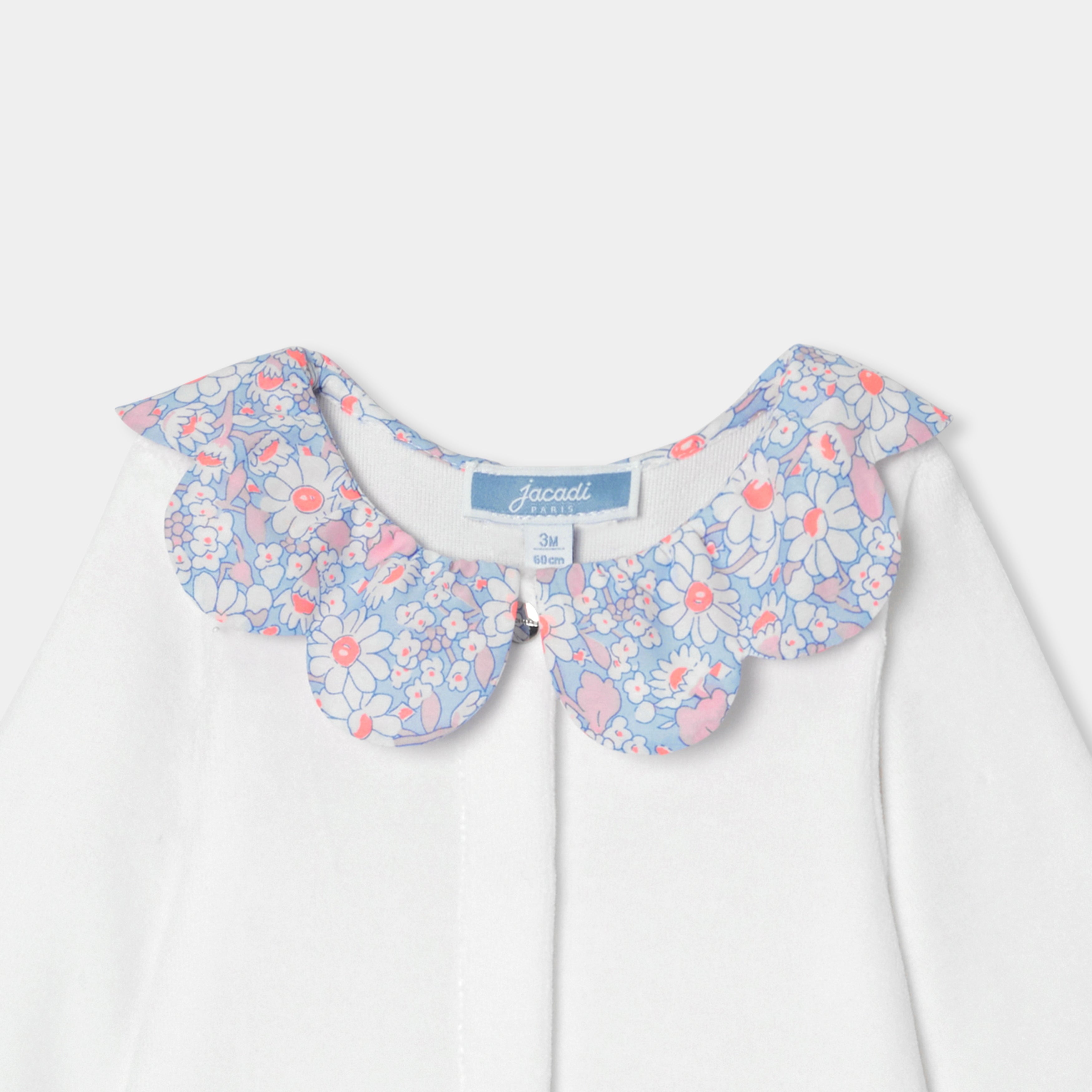 JC-NG087 Jacadi Chenille Pyjama Set for Baby Girl (White)