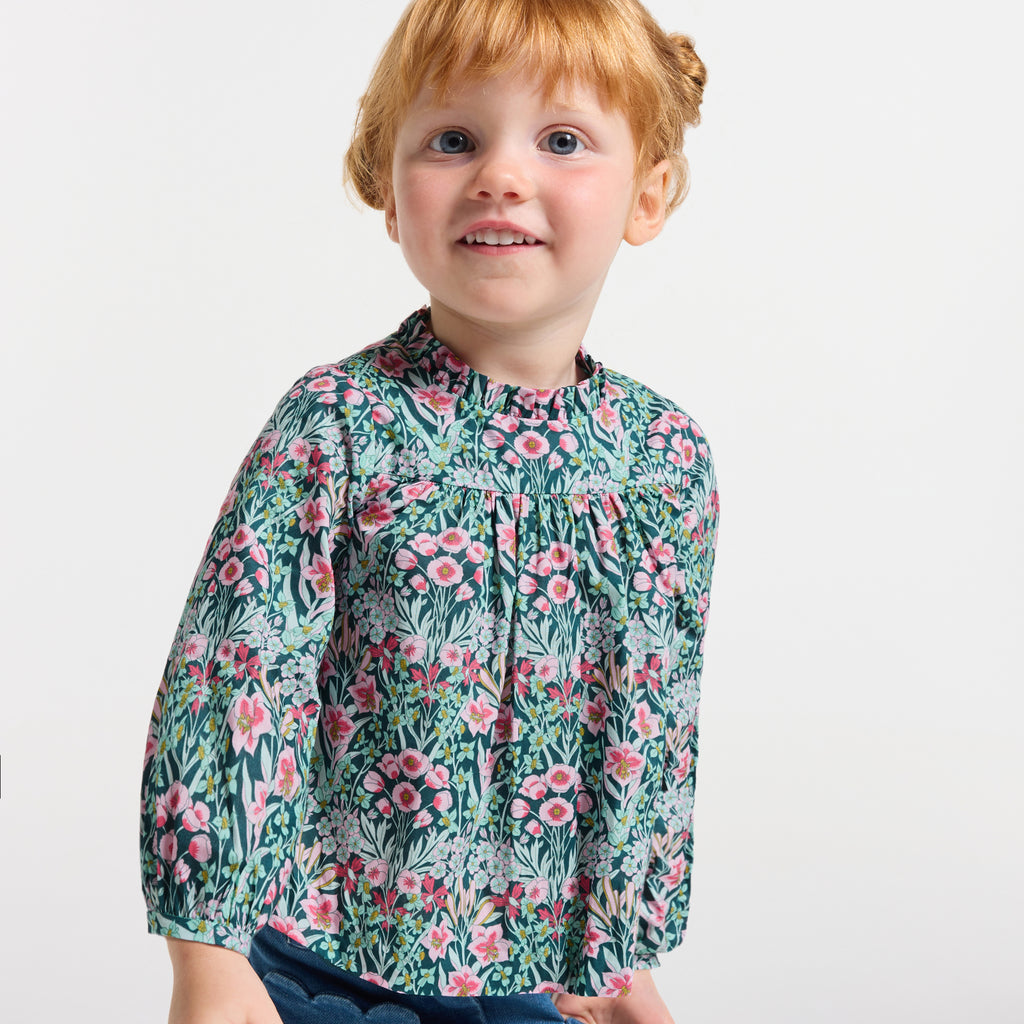 JC-NG079 Jacadi Baby Girl Liberty Fabric Blouse
