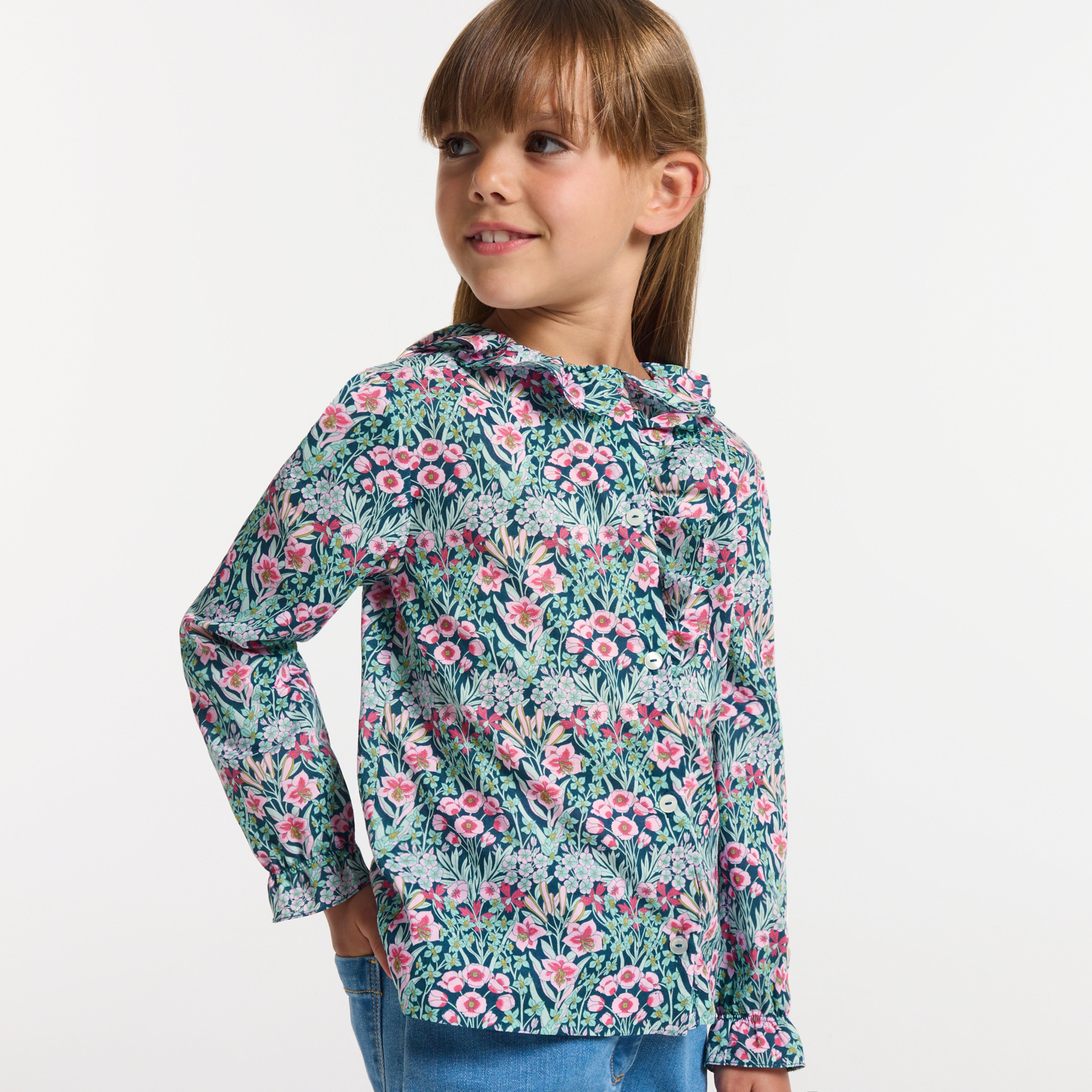 JC-TG037 Jacadi Liberty Fabric Blouse for Girls