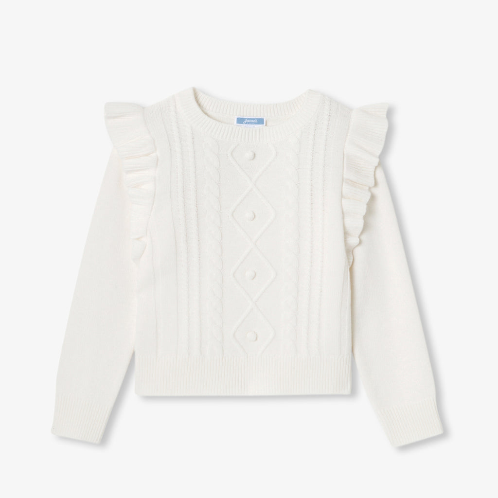 JC-TG041 Jacadi Girls Cable-Knit Wool Sweater