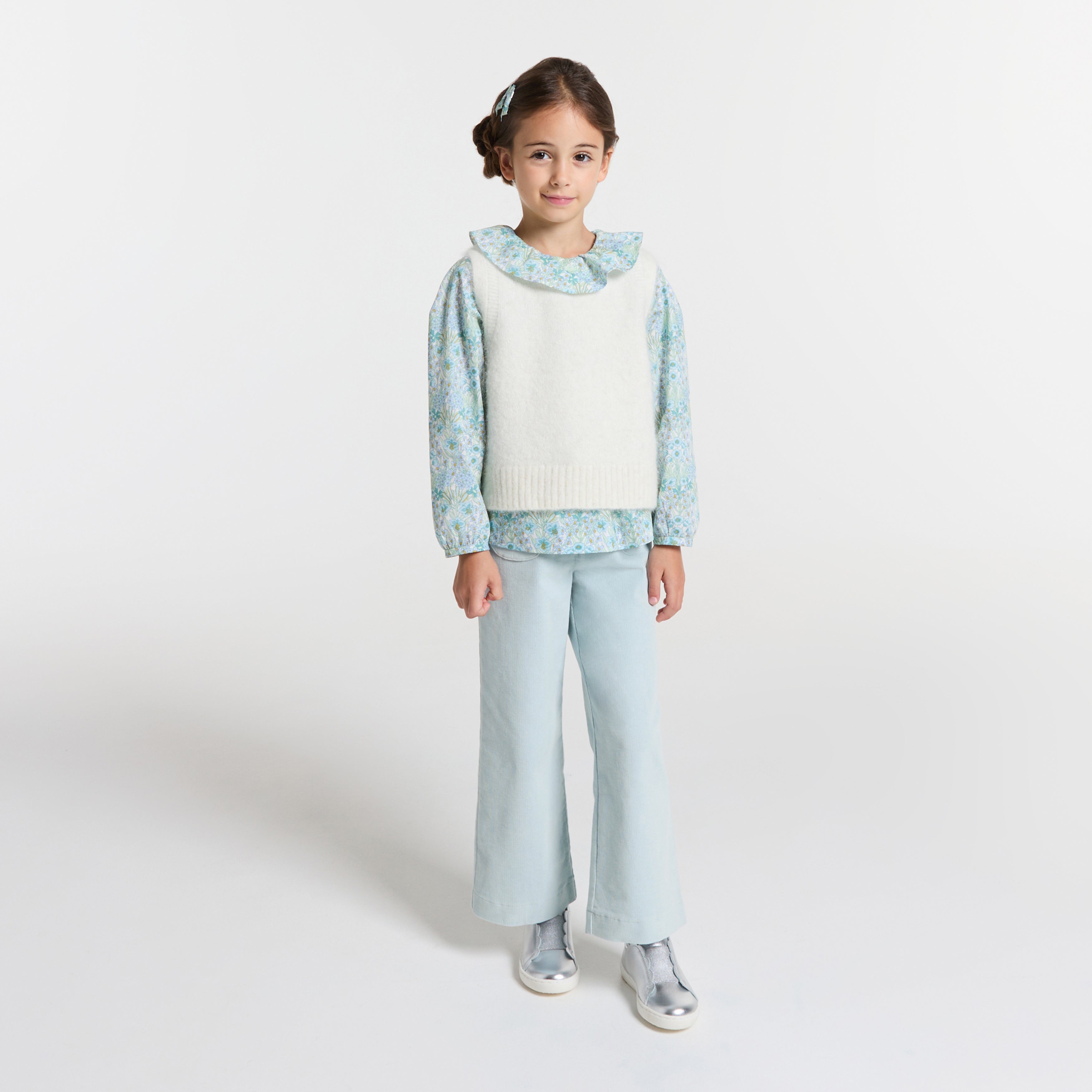 JC-TG039 Jacadi Girls Wide-Leg Corduroy Pants