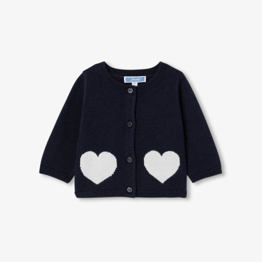 JC-NG037 Jacadi Jersey-Knit Cardigan for Baby Girl